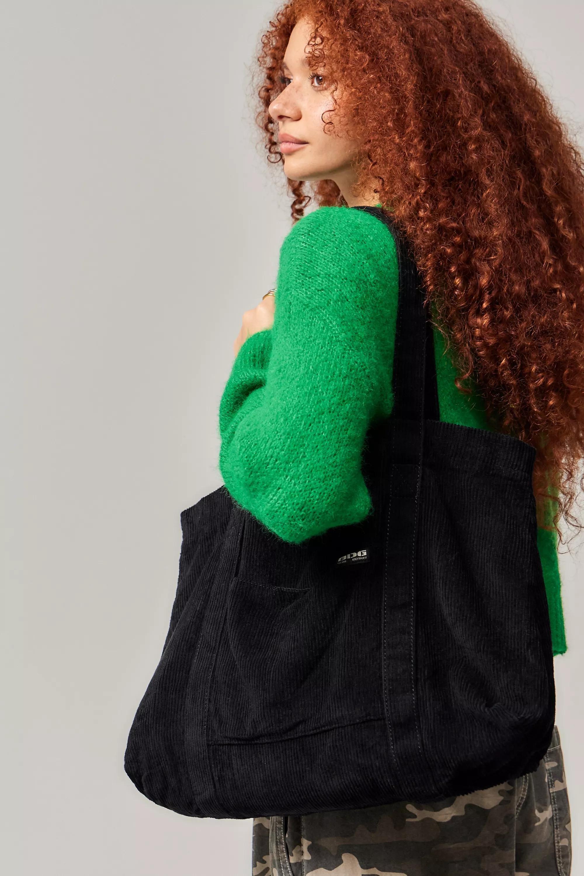 Black UO Cord Tote, BLK, large image number 0