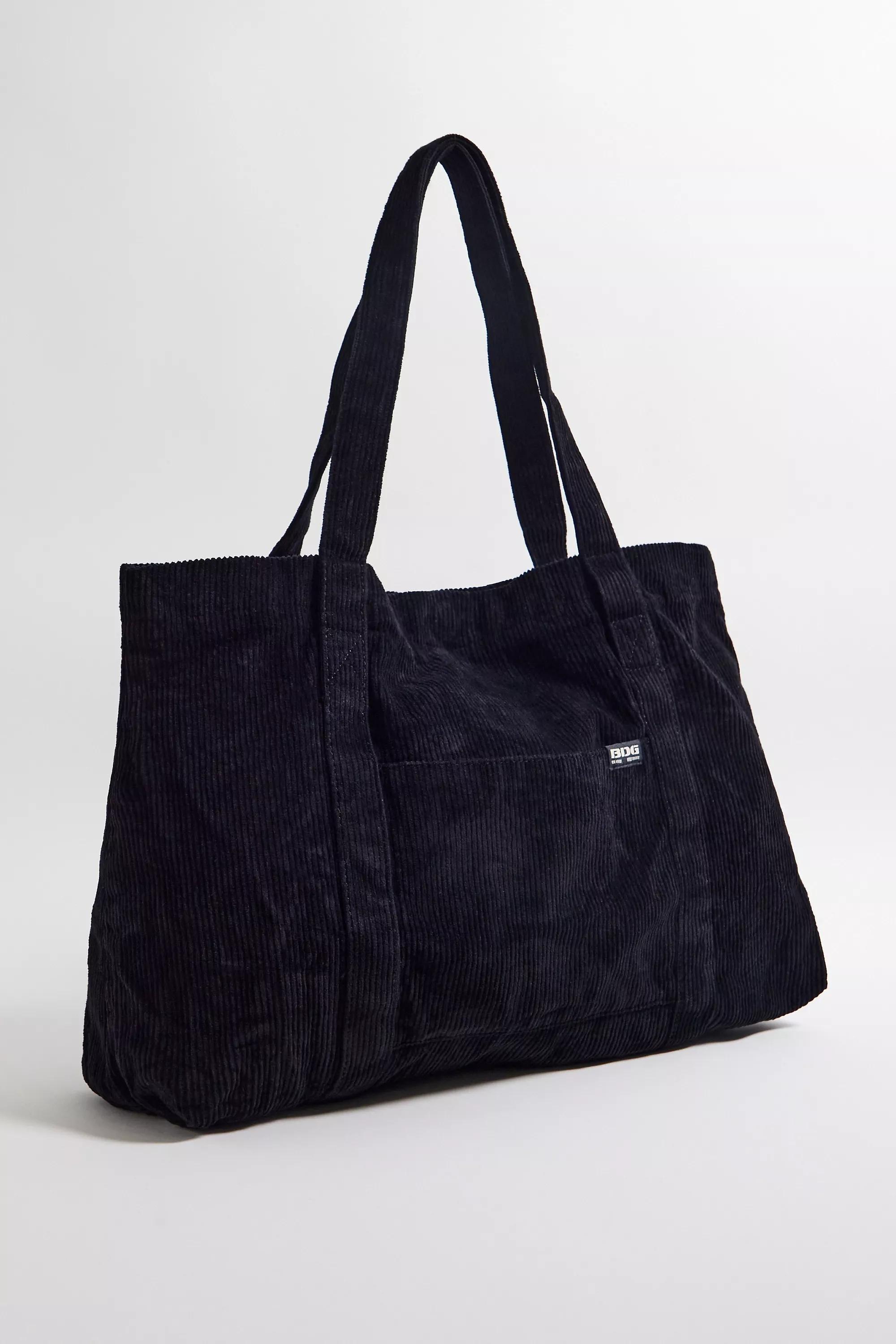 Black UO Cord Tote, BLK, large image number 2