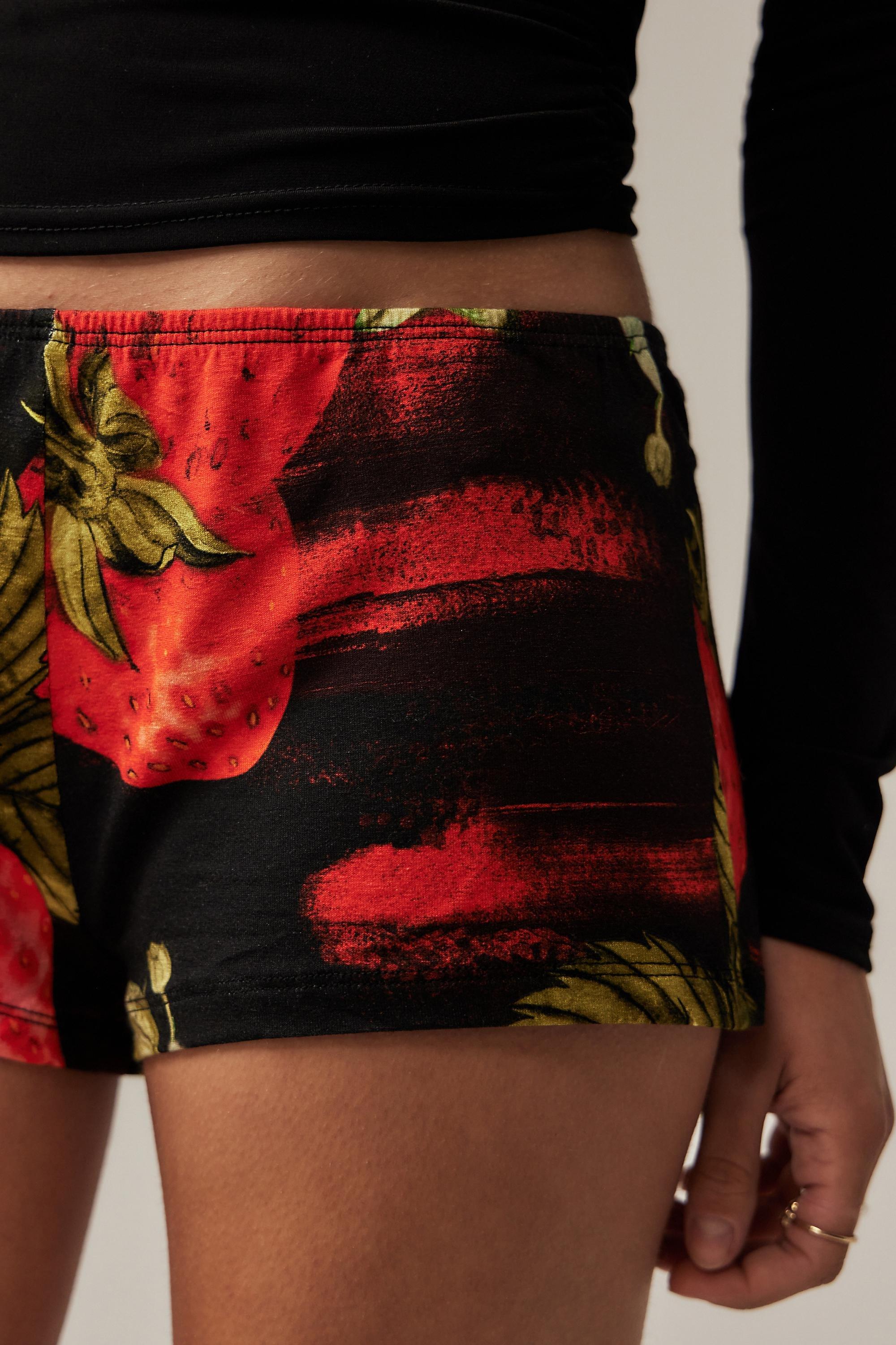 Jaded London Camarosa Strawberry Print Mini Shorts, , large image number 1