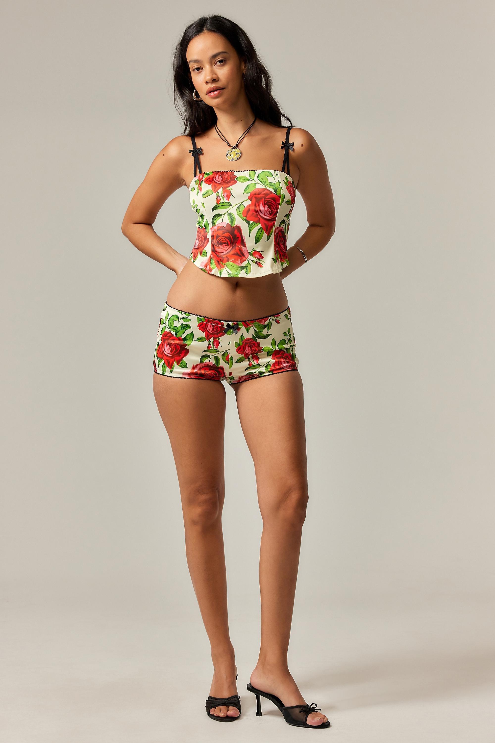 Multicolour Jaded London Scarlet Satin Micro Shorts, , large image number 2