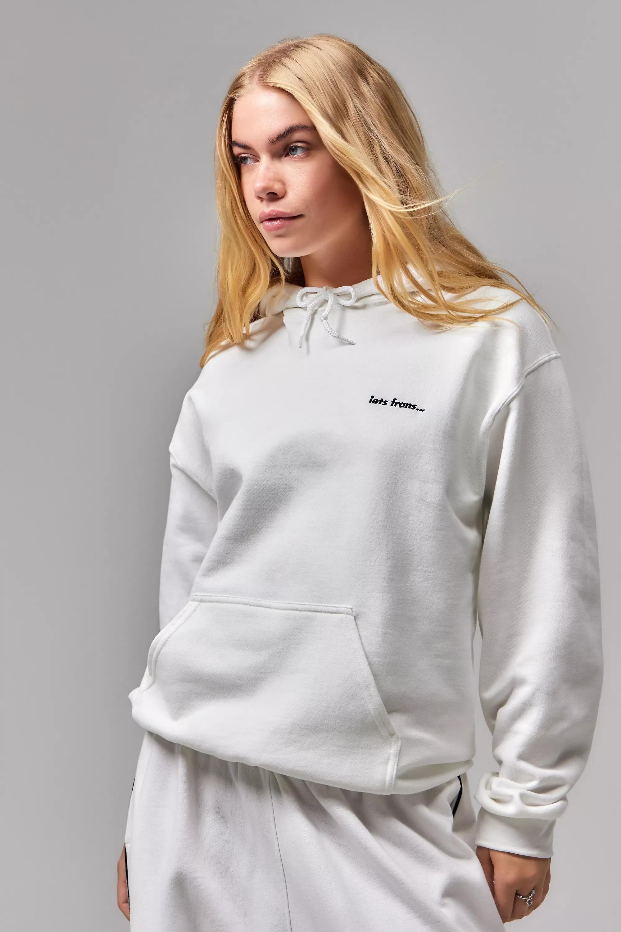 White UO Iets Frans... Hoodie, , large image number 0