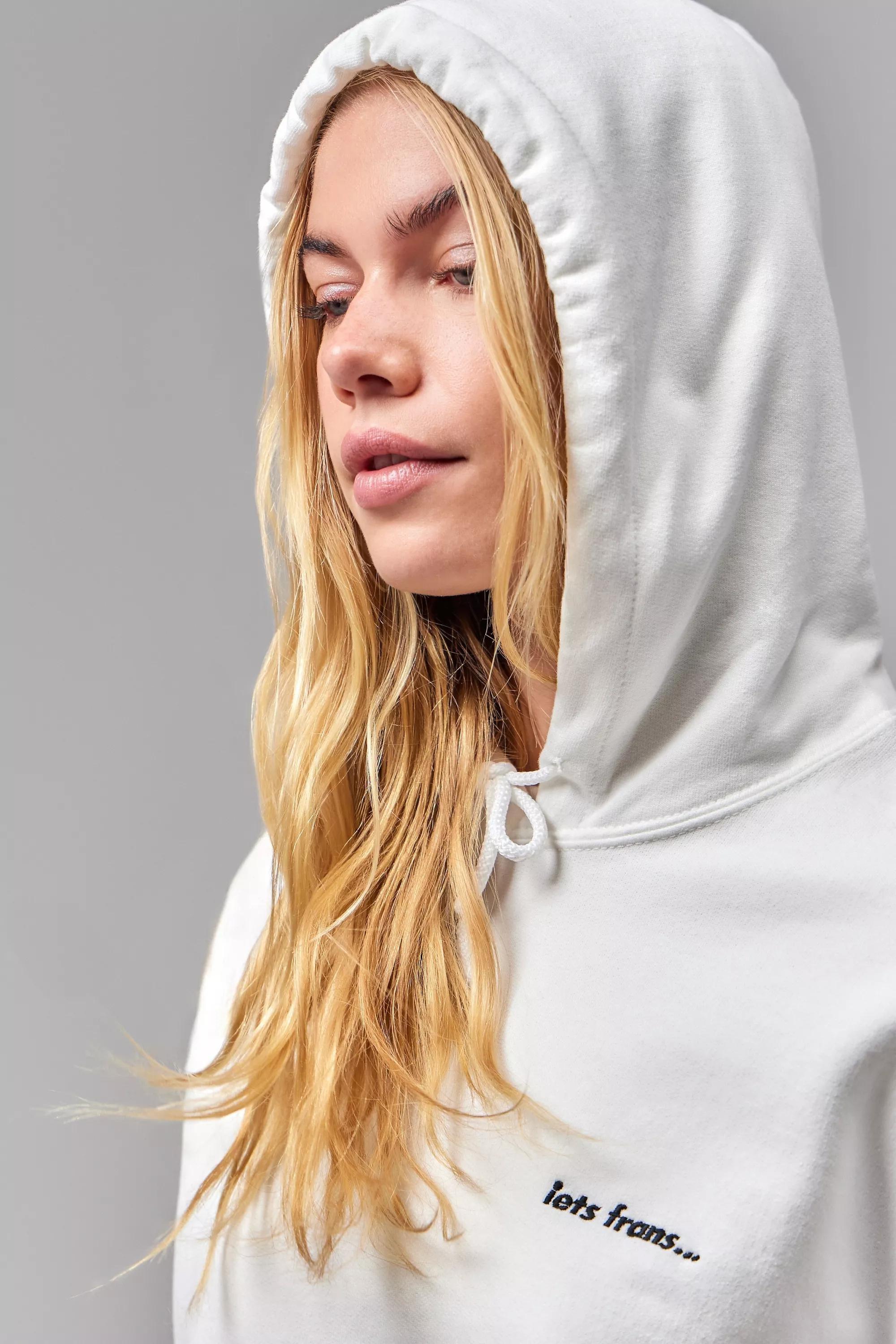 White UO Iets Frans... Hoodie, , large image number 1