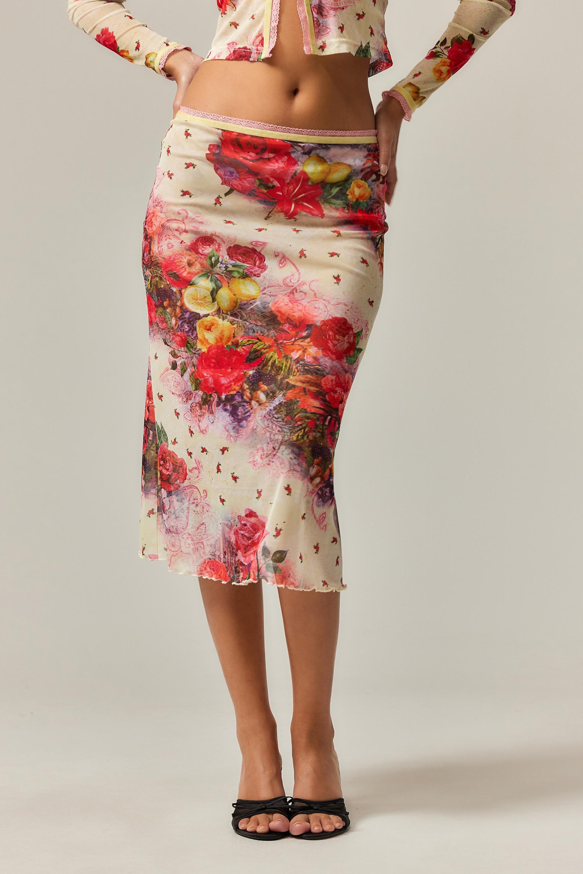 Jaded London Giara Mesh Midi Skirt, , large image number 0