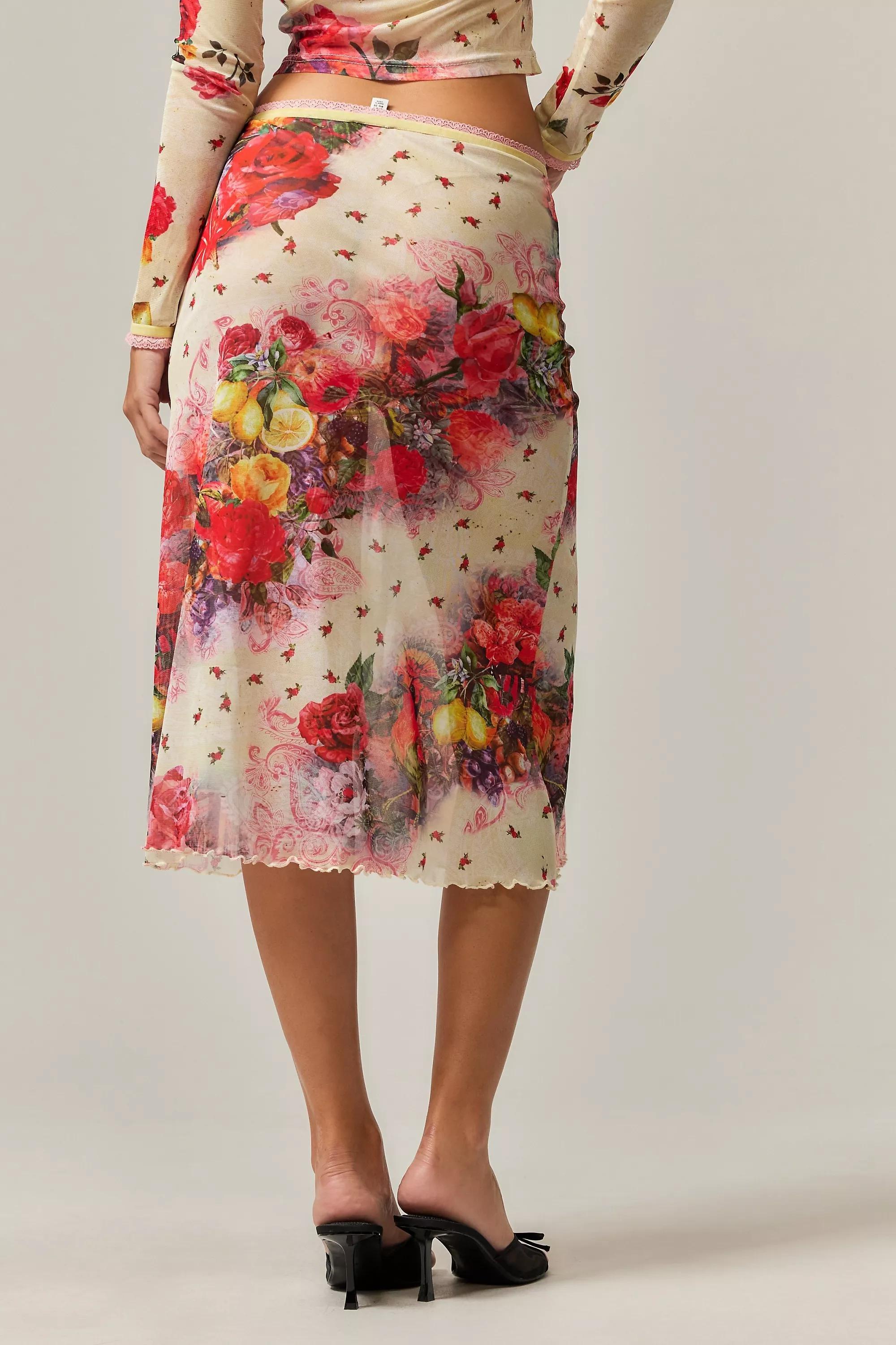 Jaded London Giara Mesh Midi Skirt, , large image number 3
