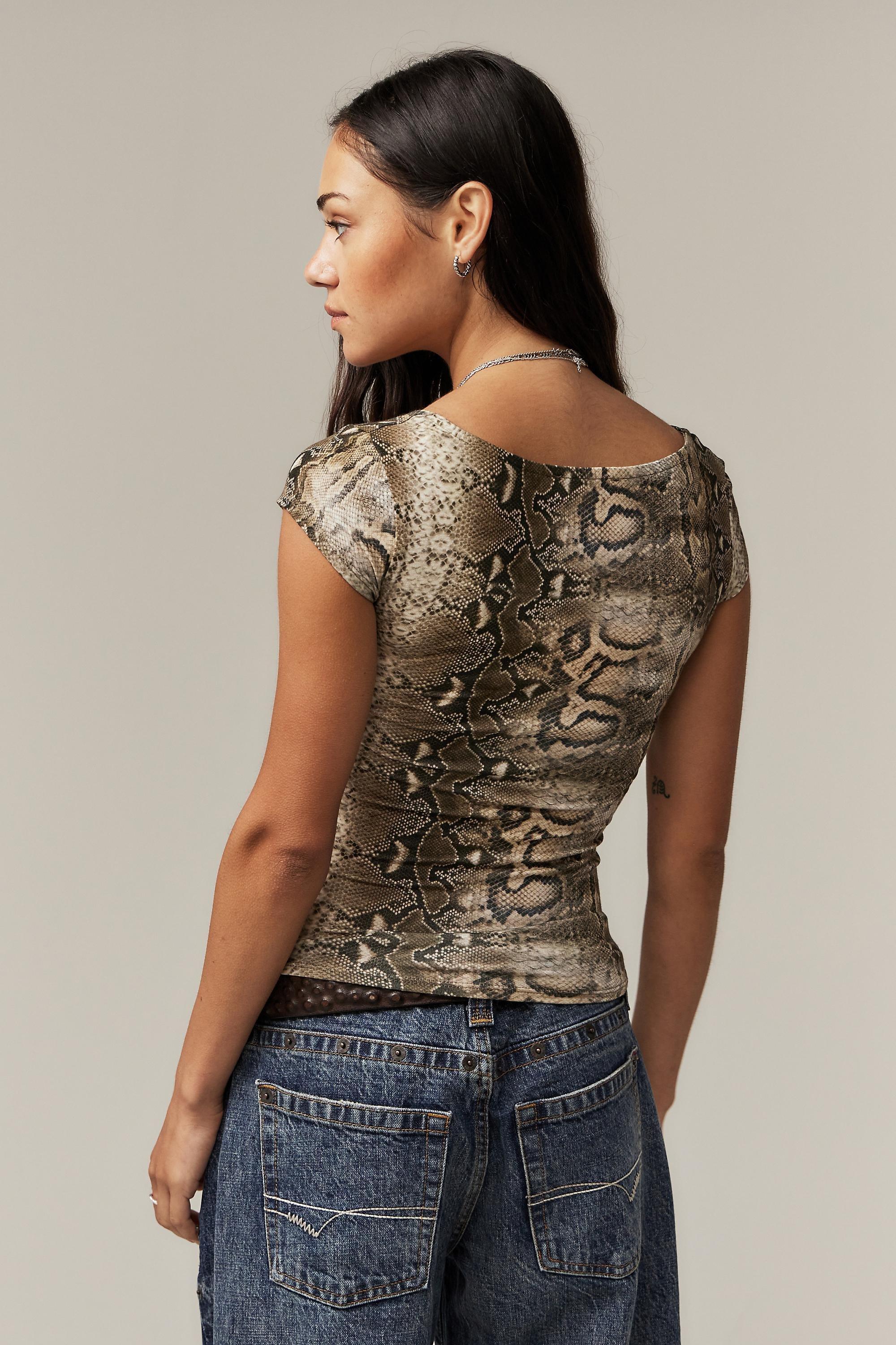 Multicolour Jaded London Dovimo Snakeskin Top, , large image number 3