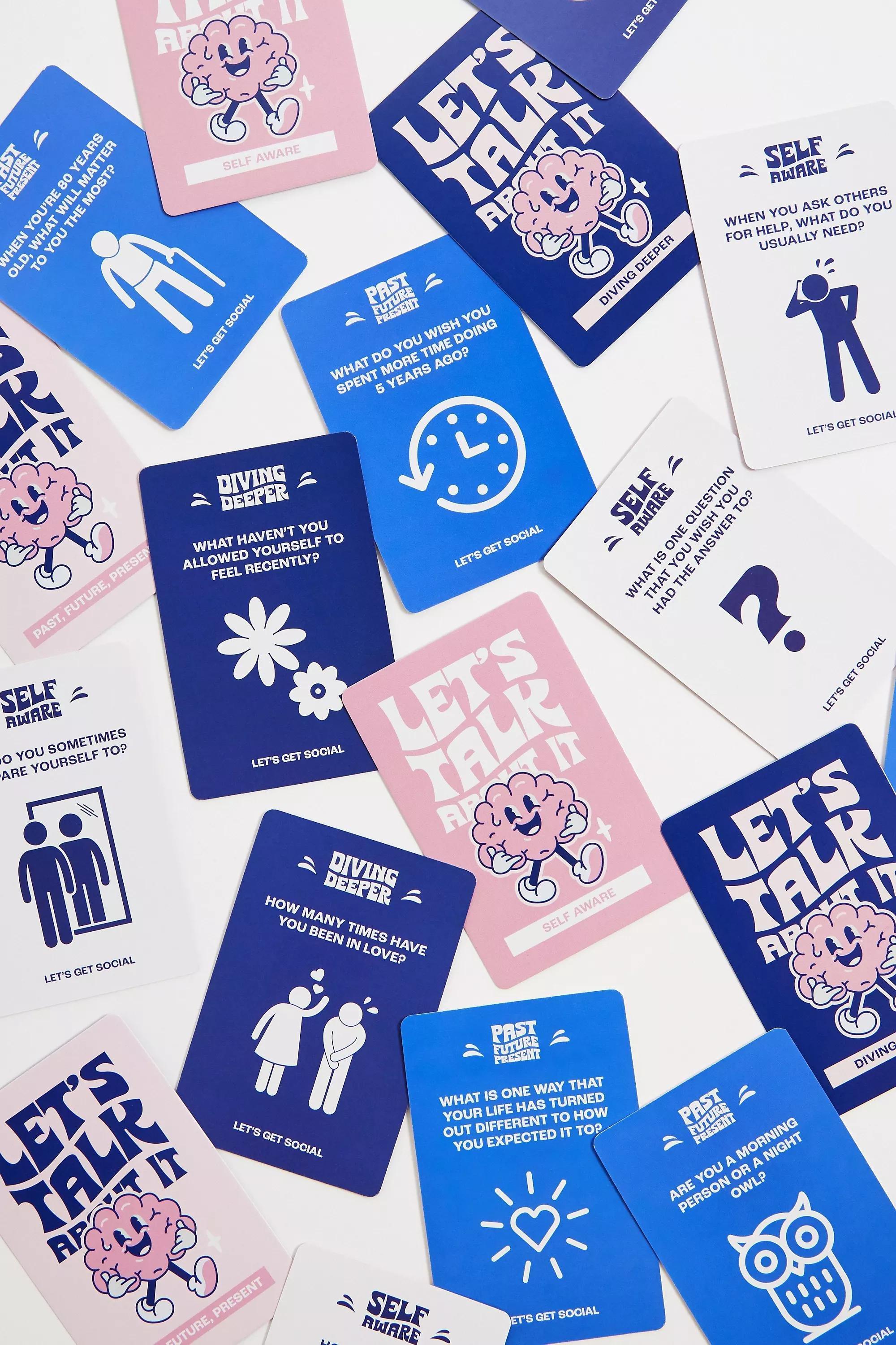 Blue Lets Talk About It Uo Exclusive Card Game, BLUE, large image number 2