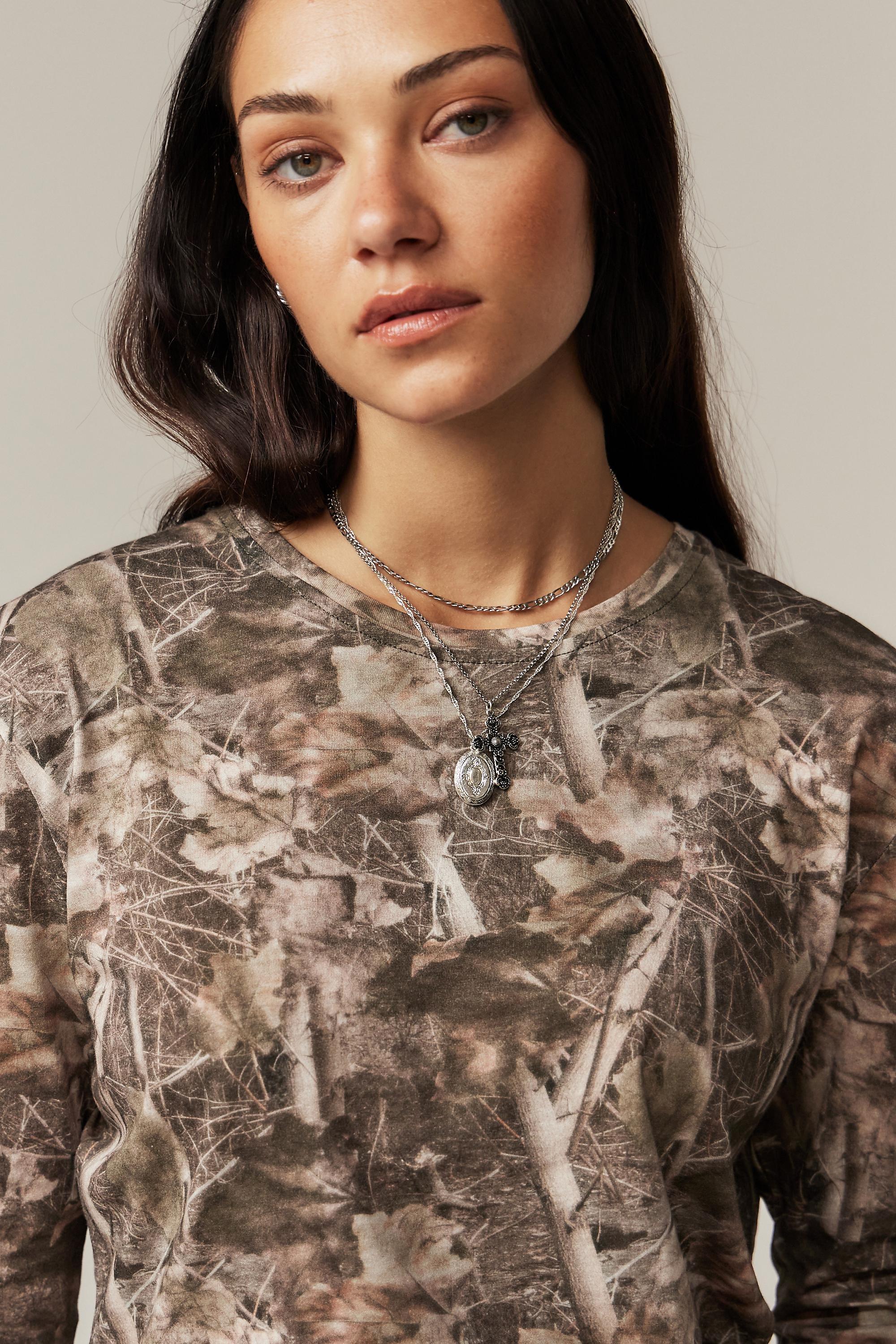 ASSORT Jaded London Woodland Mesh Long Sleeve Top, , large image number 1