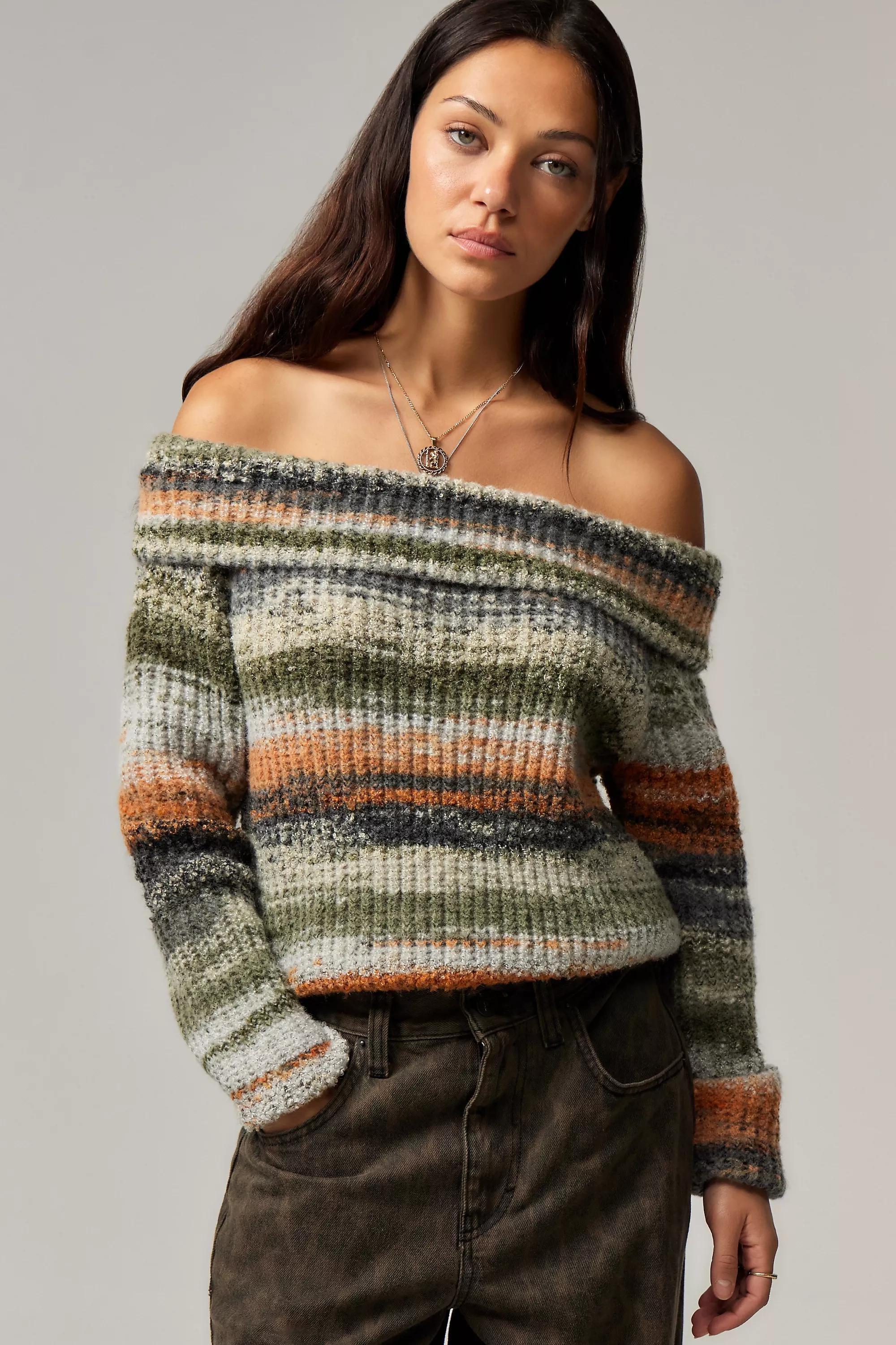 Orange Daisy Street Off-Shoulder Knit Jumper, , large image number 0
