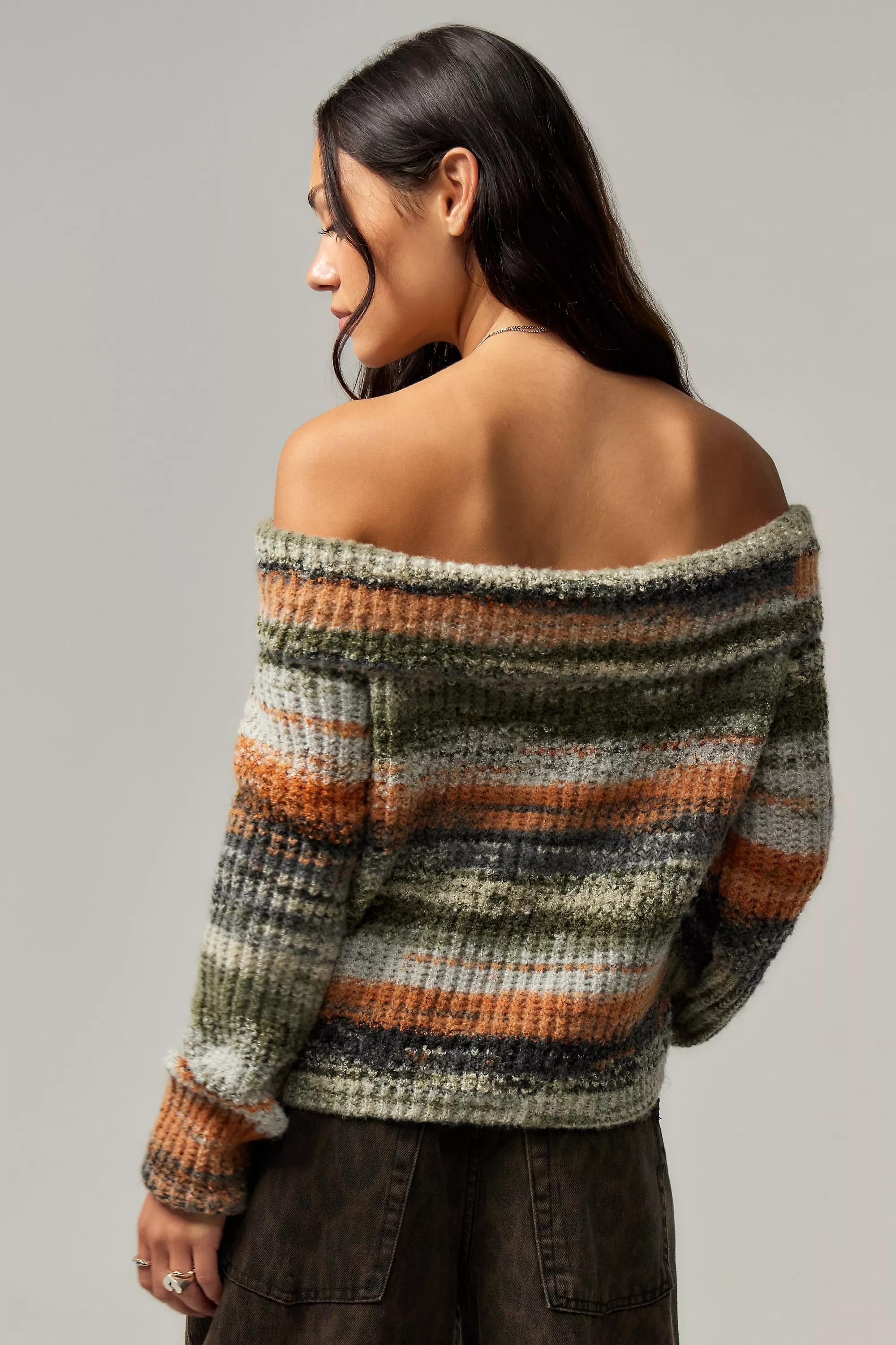 Orange Daisy Street Off-Shoulder Knit Jumper, , large image number 1