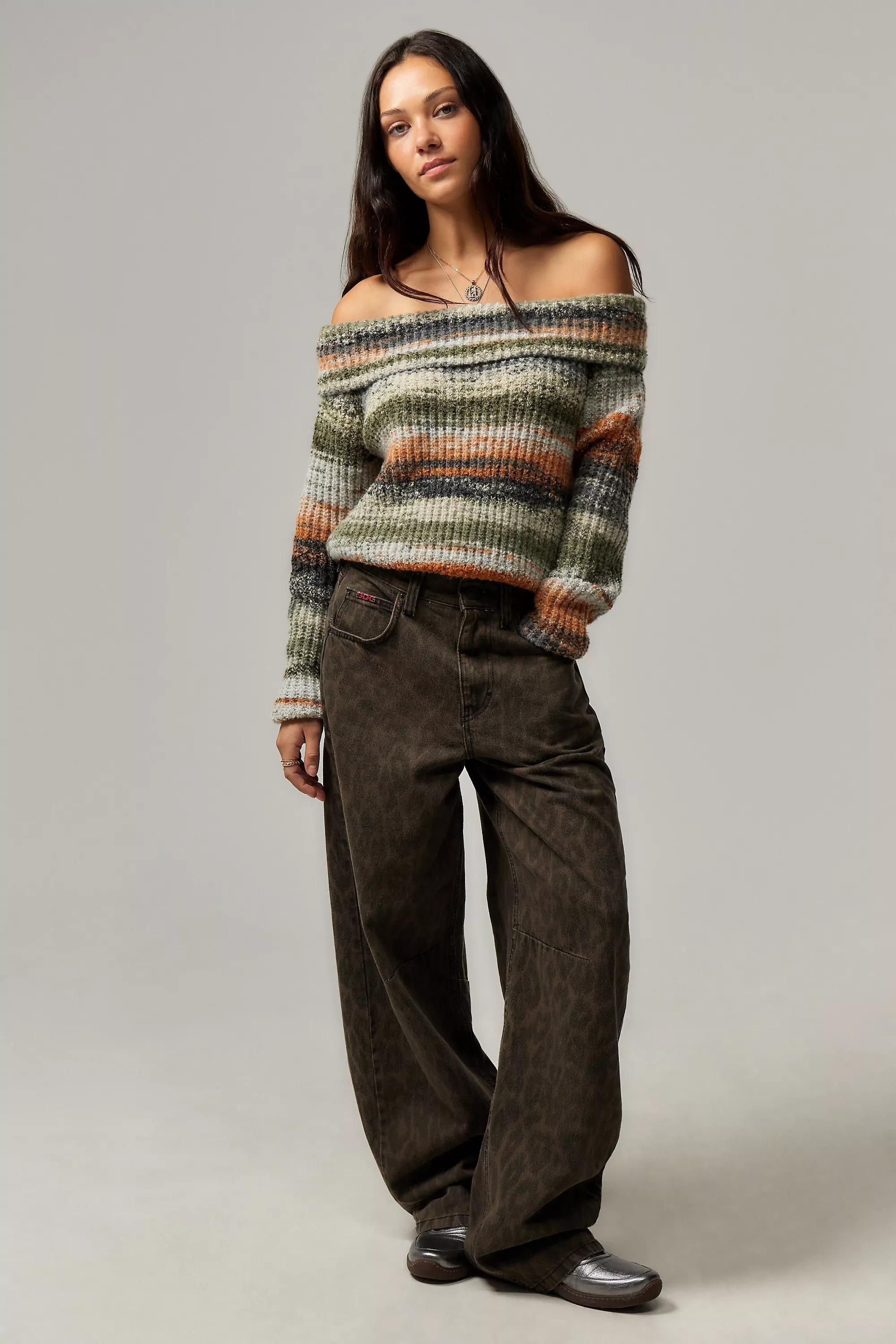 Orange Daisy Street Off-Shoulder Knit Jumper, , large image number 2