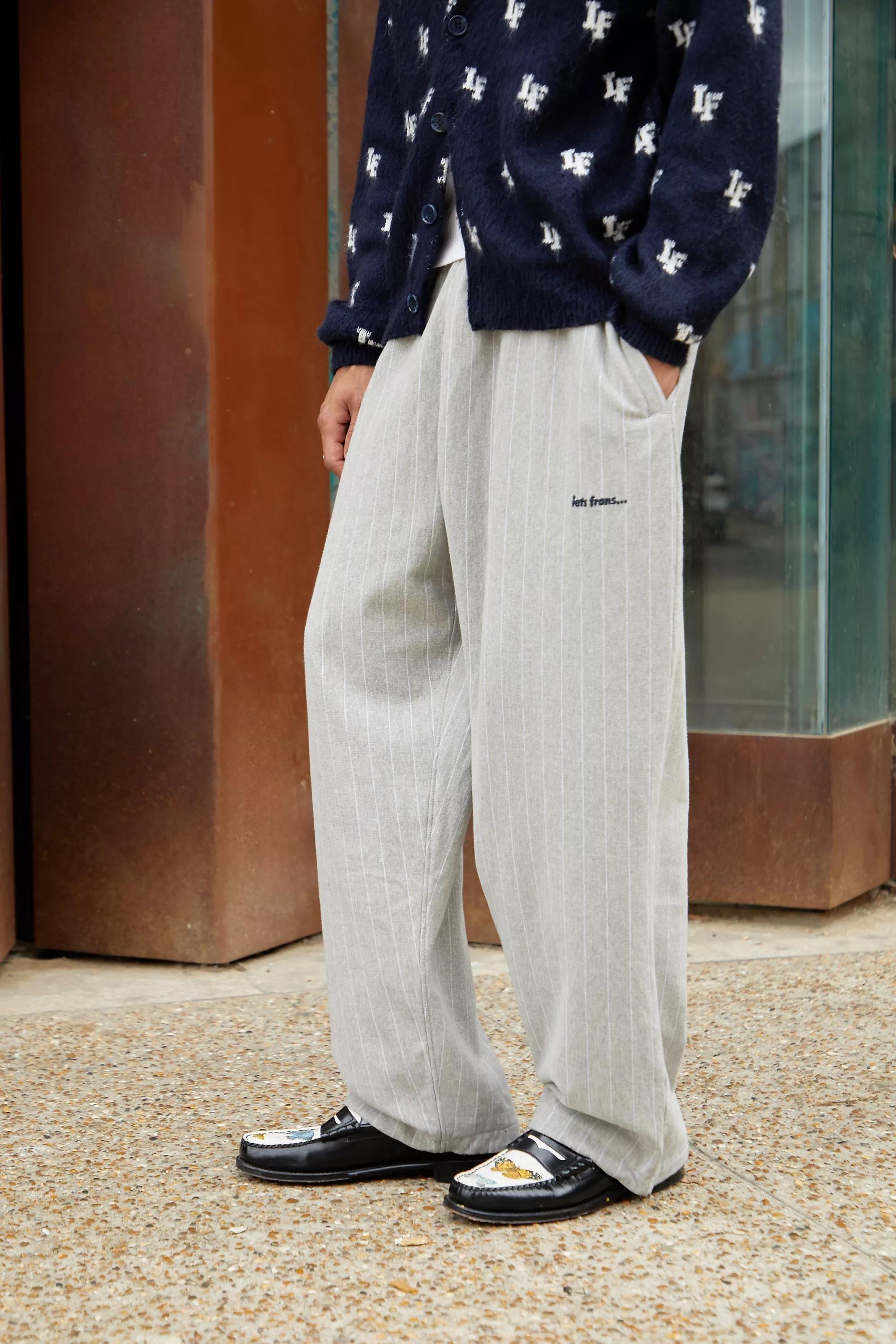 Grey Iets Frans... Pinstripe Harri Joggers, , large image number 0