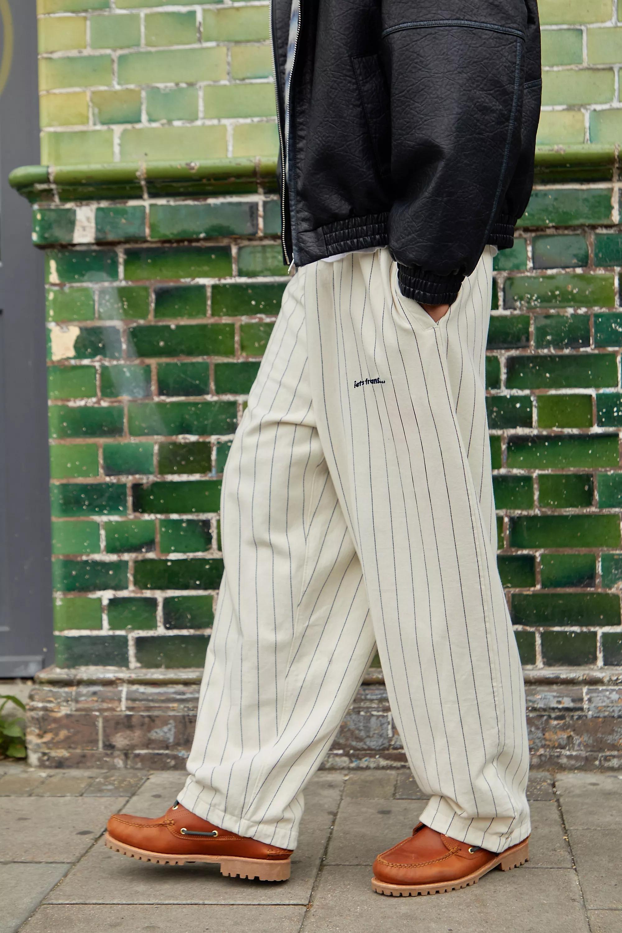 Ivory Iets Frans... Pinstripe Harri Joggers, , large image number 0