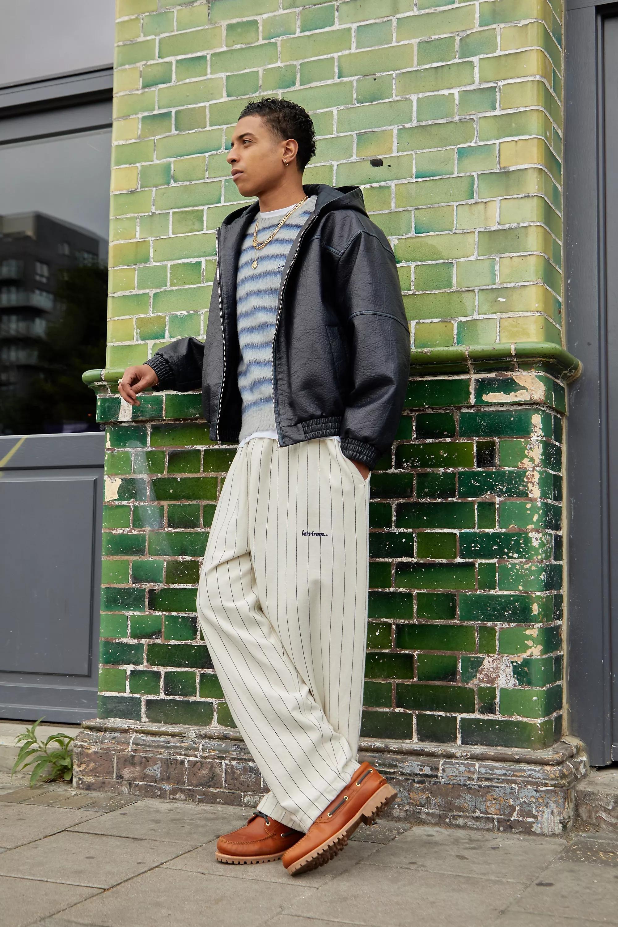 Ivory Iets Frans... Pinstripe Harri Joggers, , large image number 1