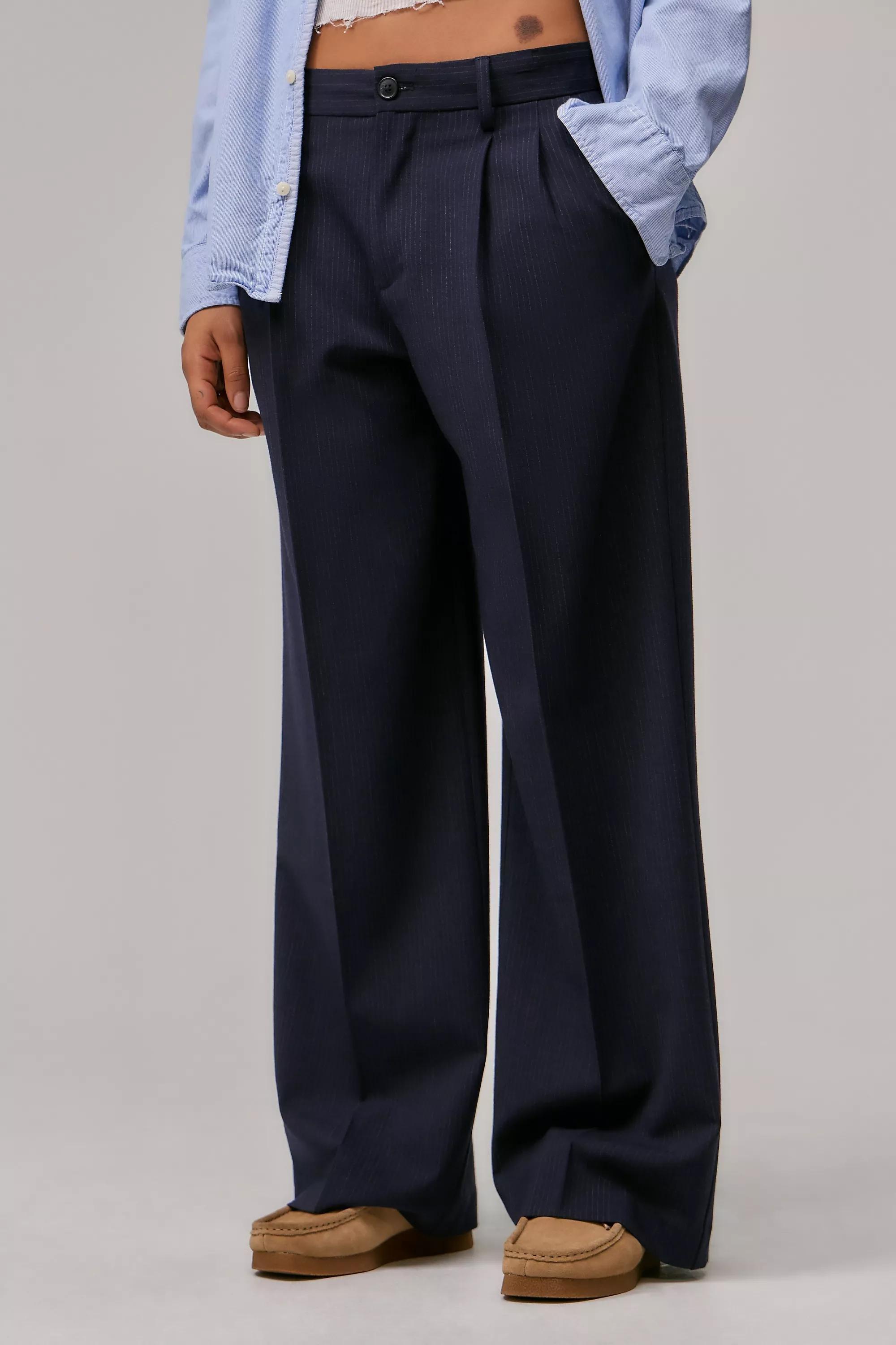 Navy Uo Pinstripe Ash Trousers, , large image number 0