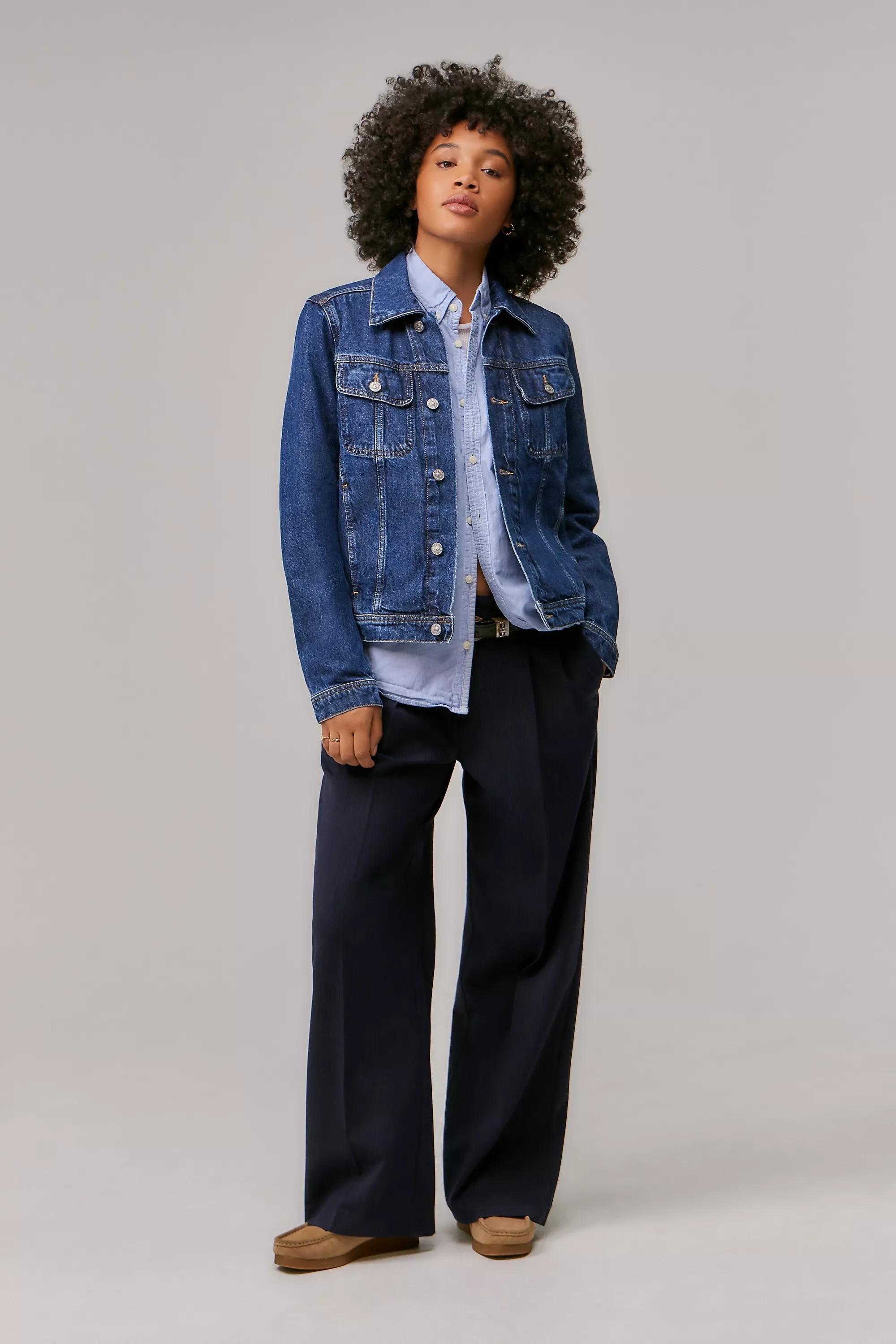 Navy Uo Pinstripe Ash Trousers, , large image number 1