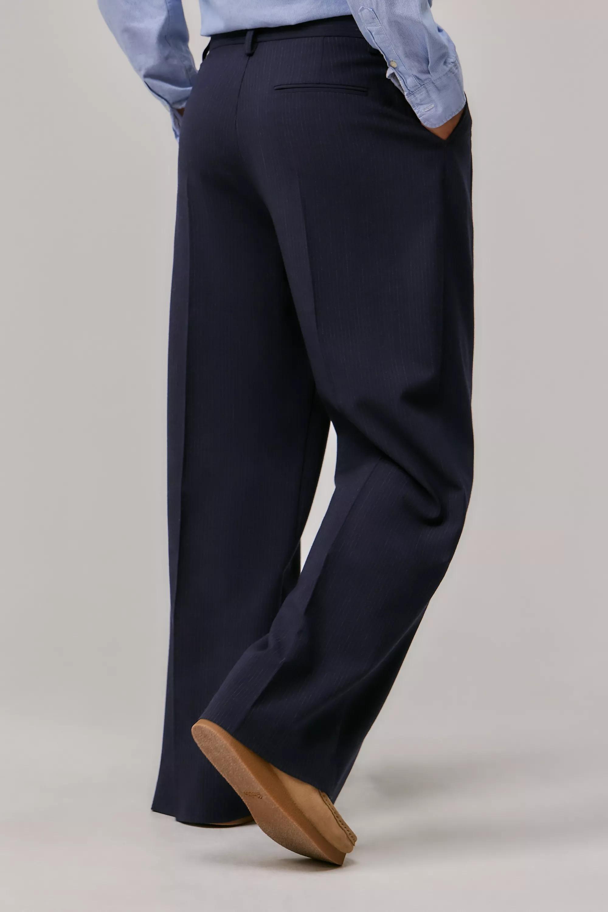 Navy Uo Pinstripe Ash Trousers, , large image number 3