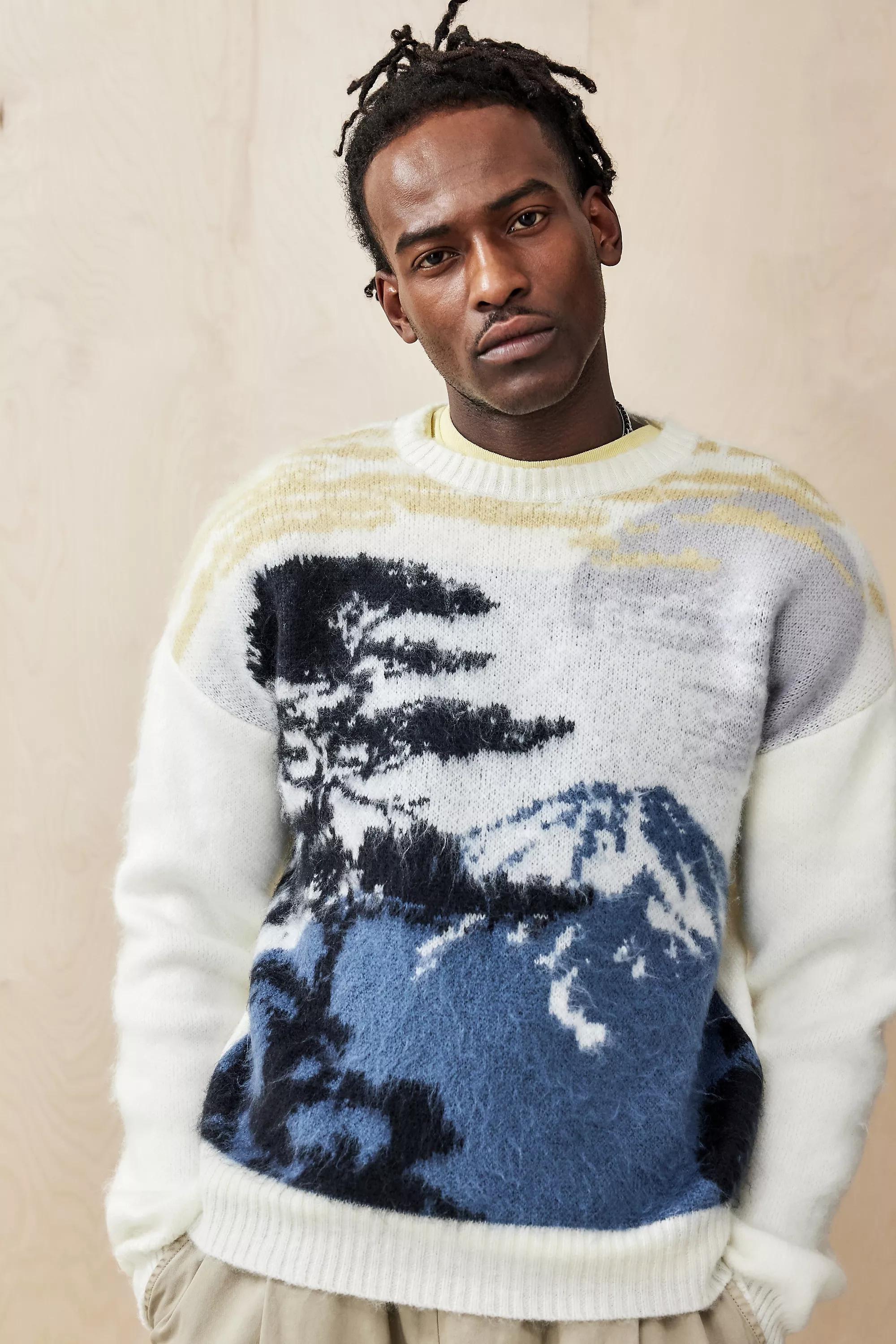 Cream Uo Asiatic Landscape Knit, , large image number 0