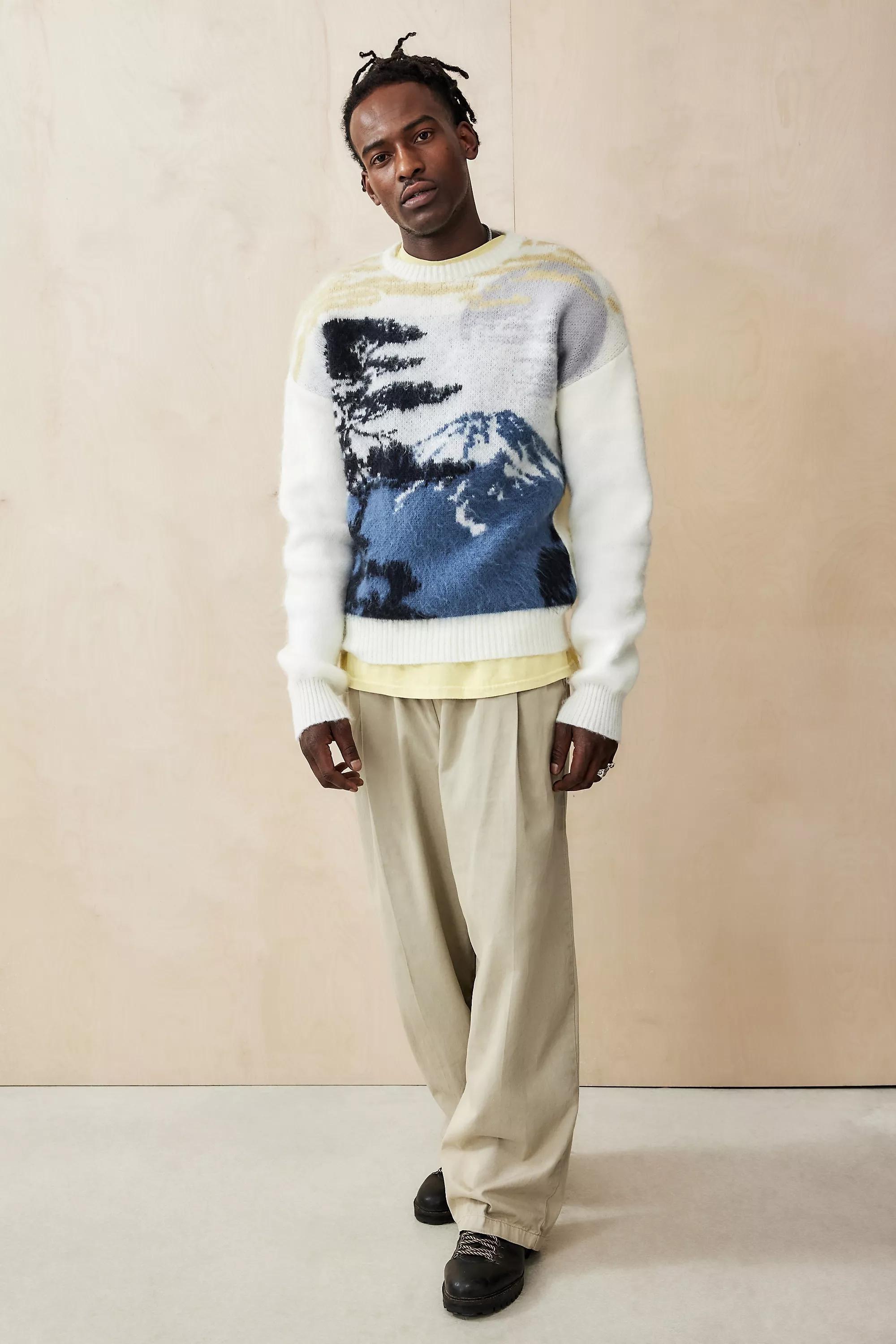 Cream Uo Asiatic Landscape Knit, , large image number 2