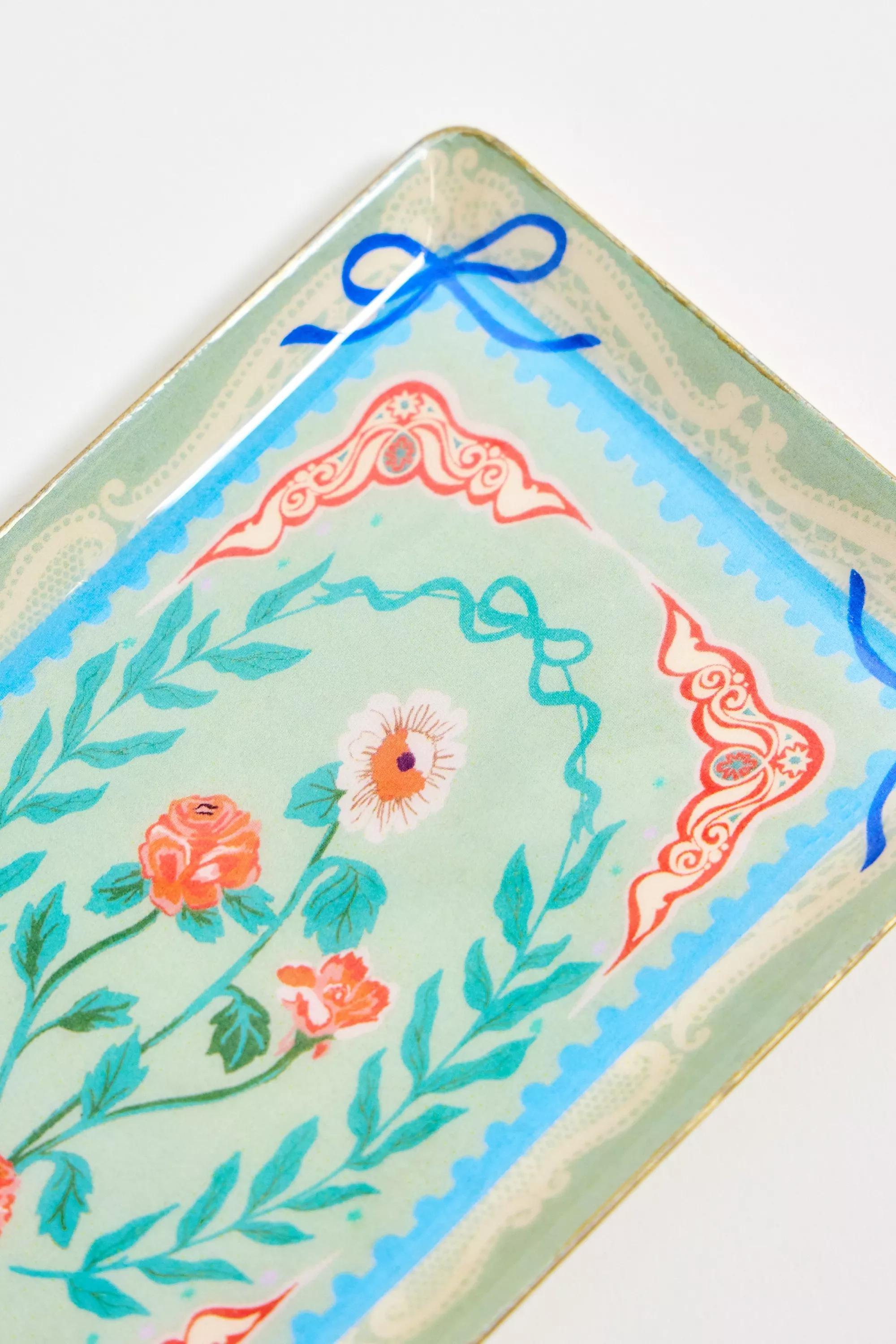 Multicolour Toile Bow Trinket Dish, ASSORT, large image number 3