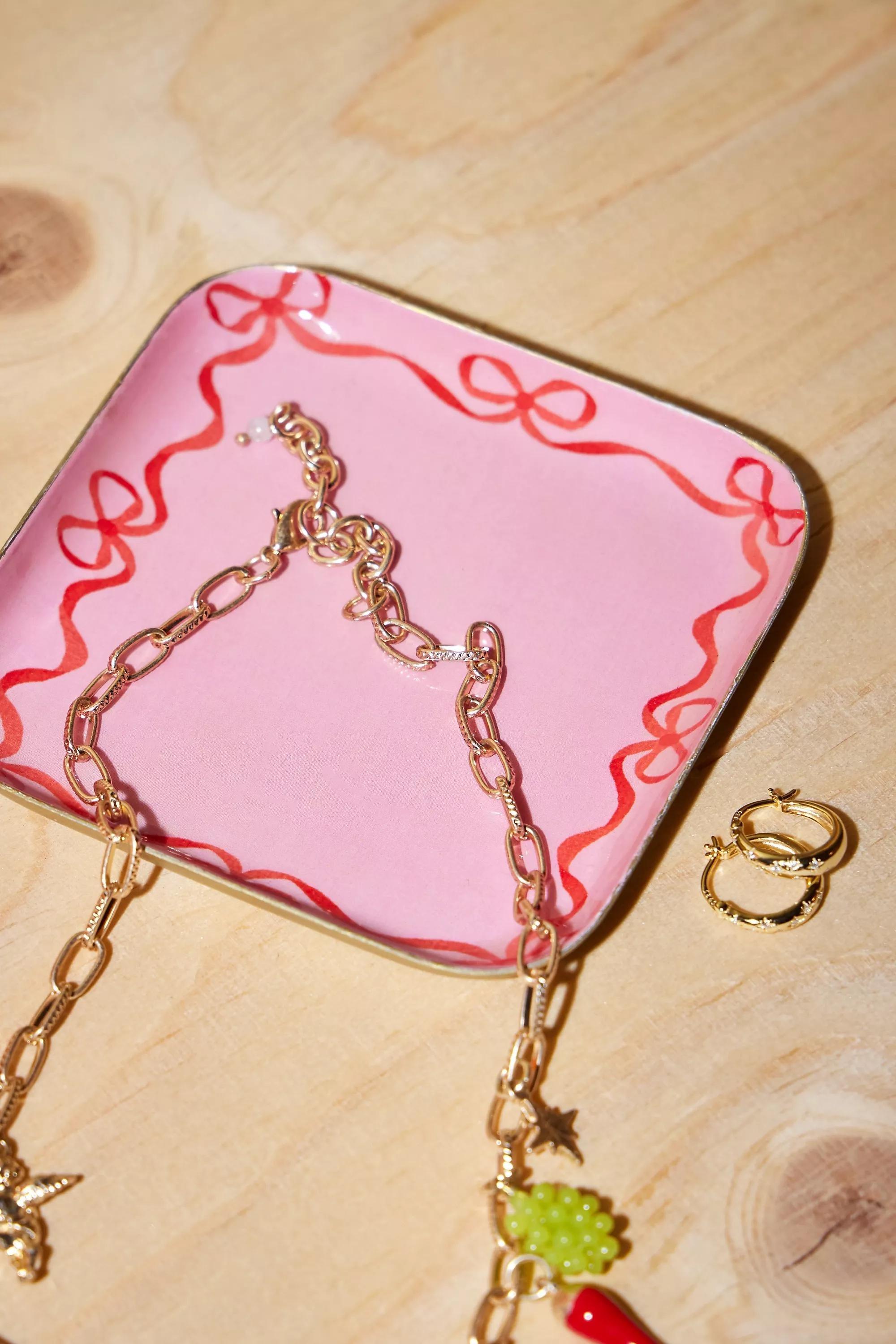 Pink Bows Trinket Tray, PINK, large image number 1