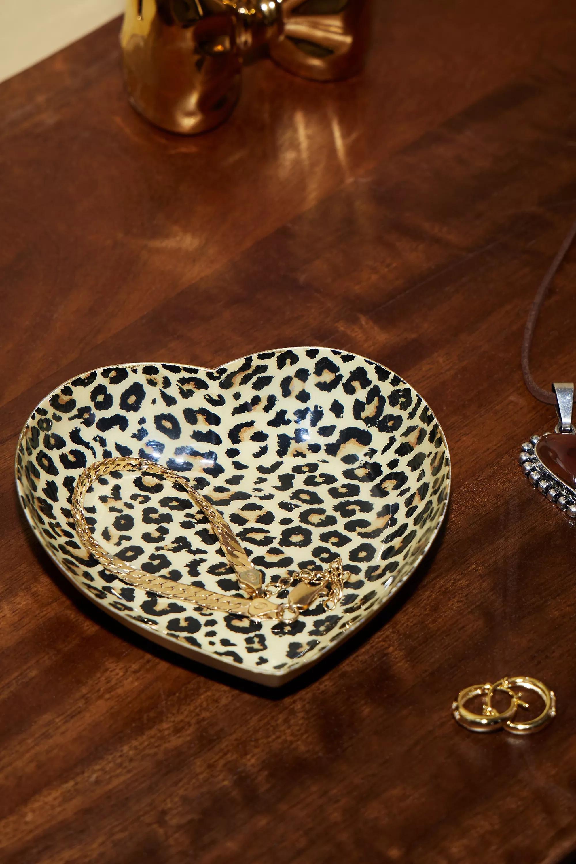 Multicolour Leopard Heart Trinket Tray, ASSORT, large image number 0