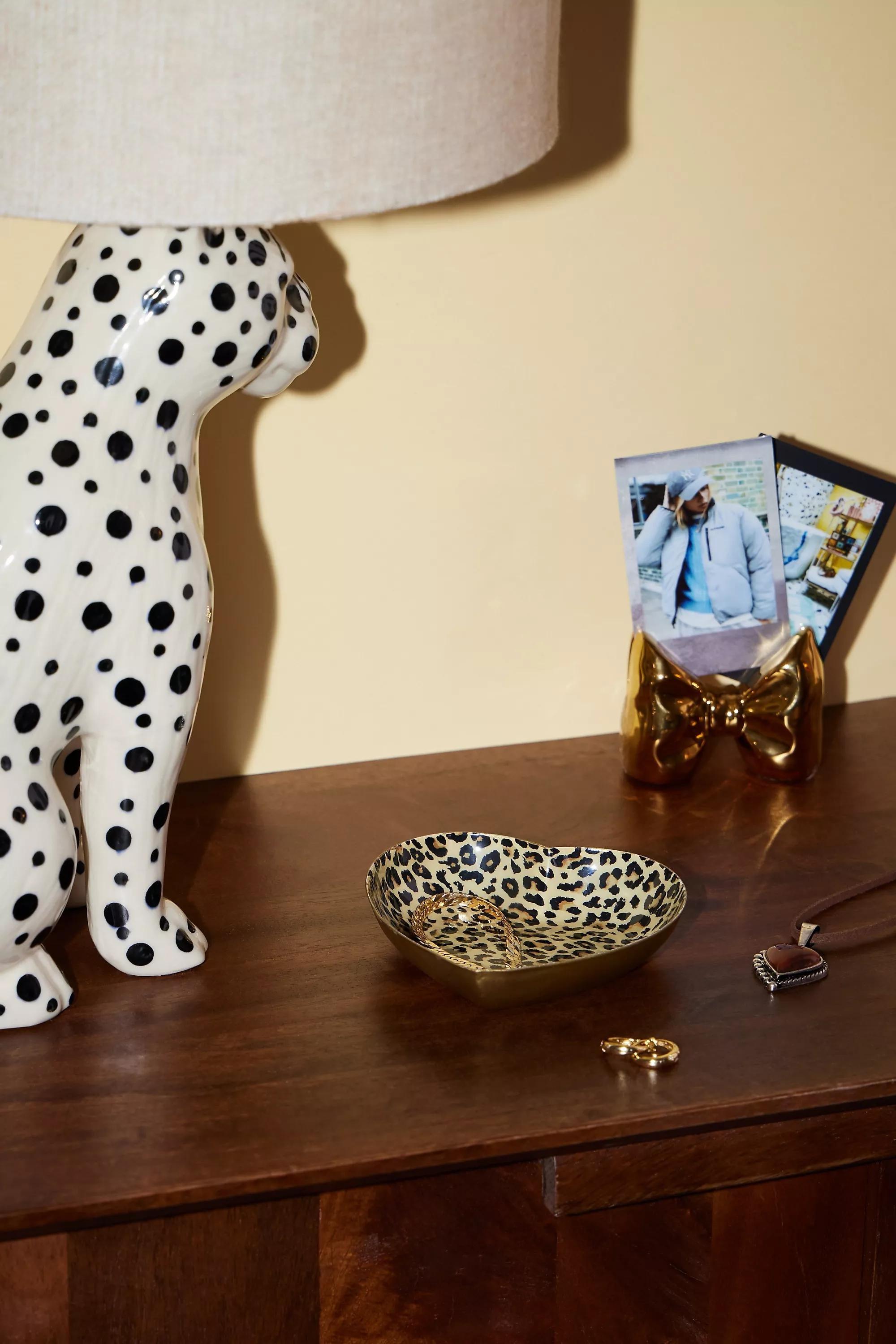 Multicolour Leopard Heart Trinket Tray, ASSORT, large image number 1