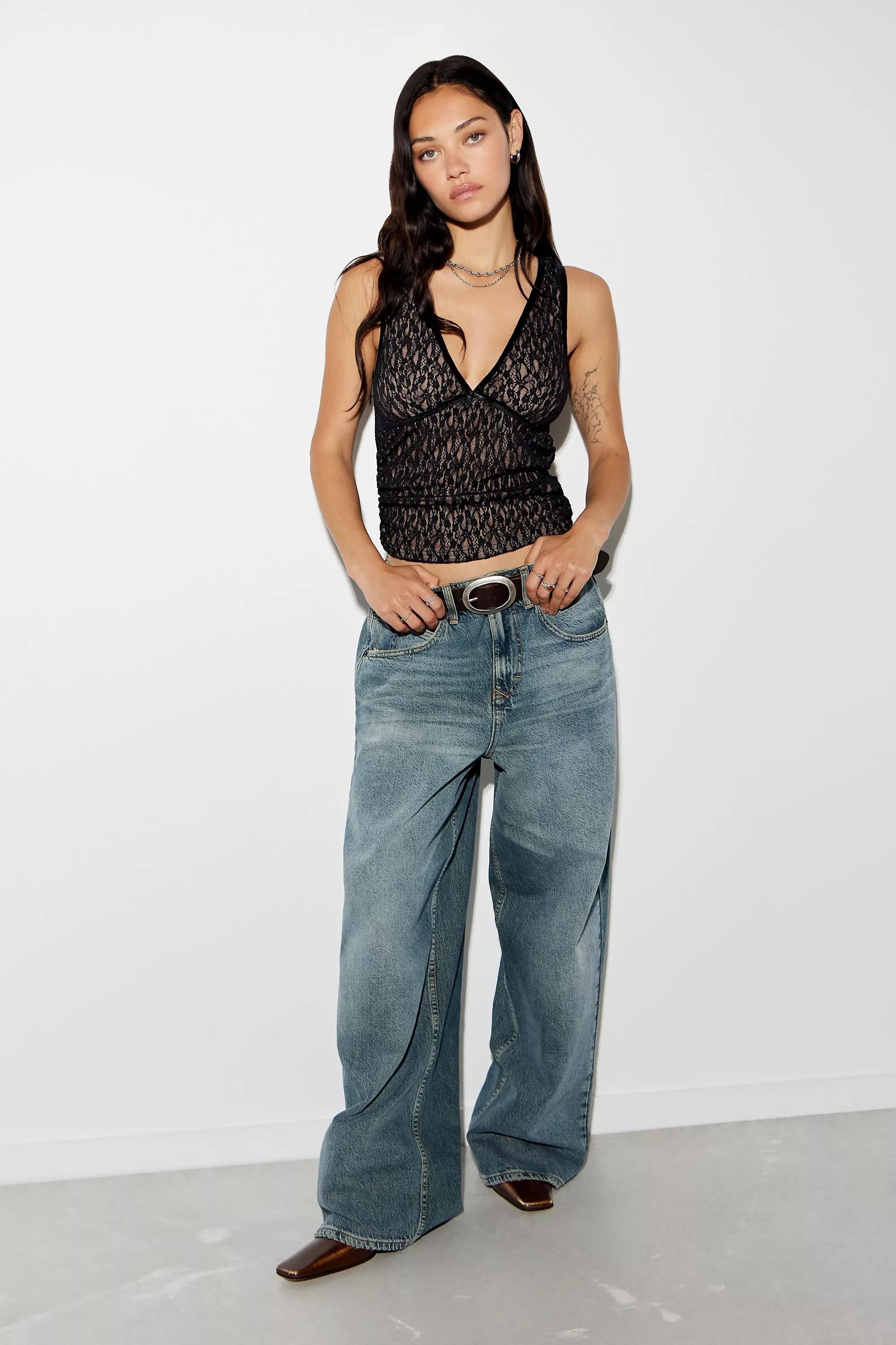 Black Kimchi Blue Laced Top, , large image number 1