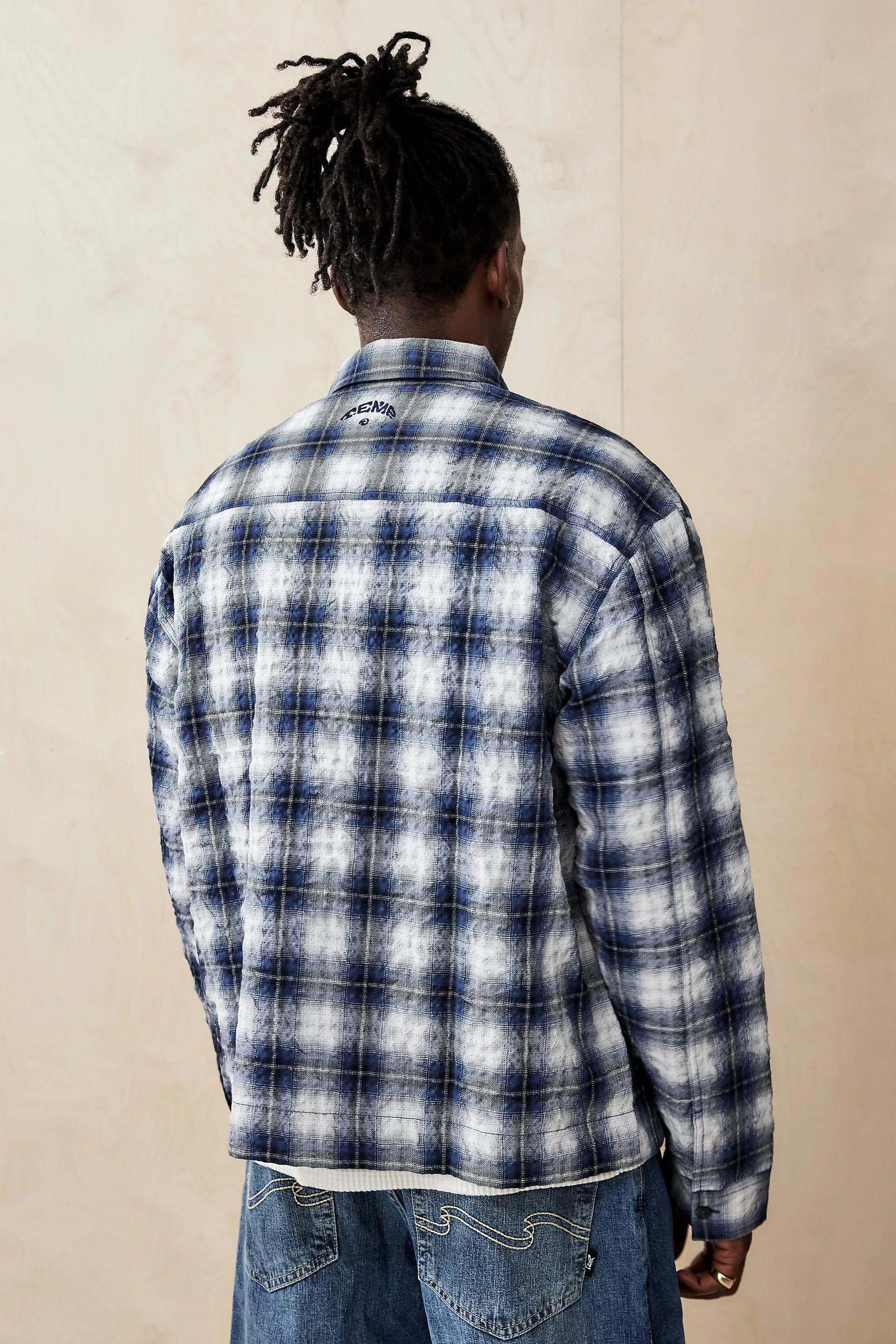 Navy UO Zip-Through Overshirt, , large image number 3