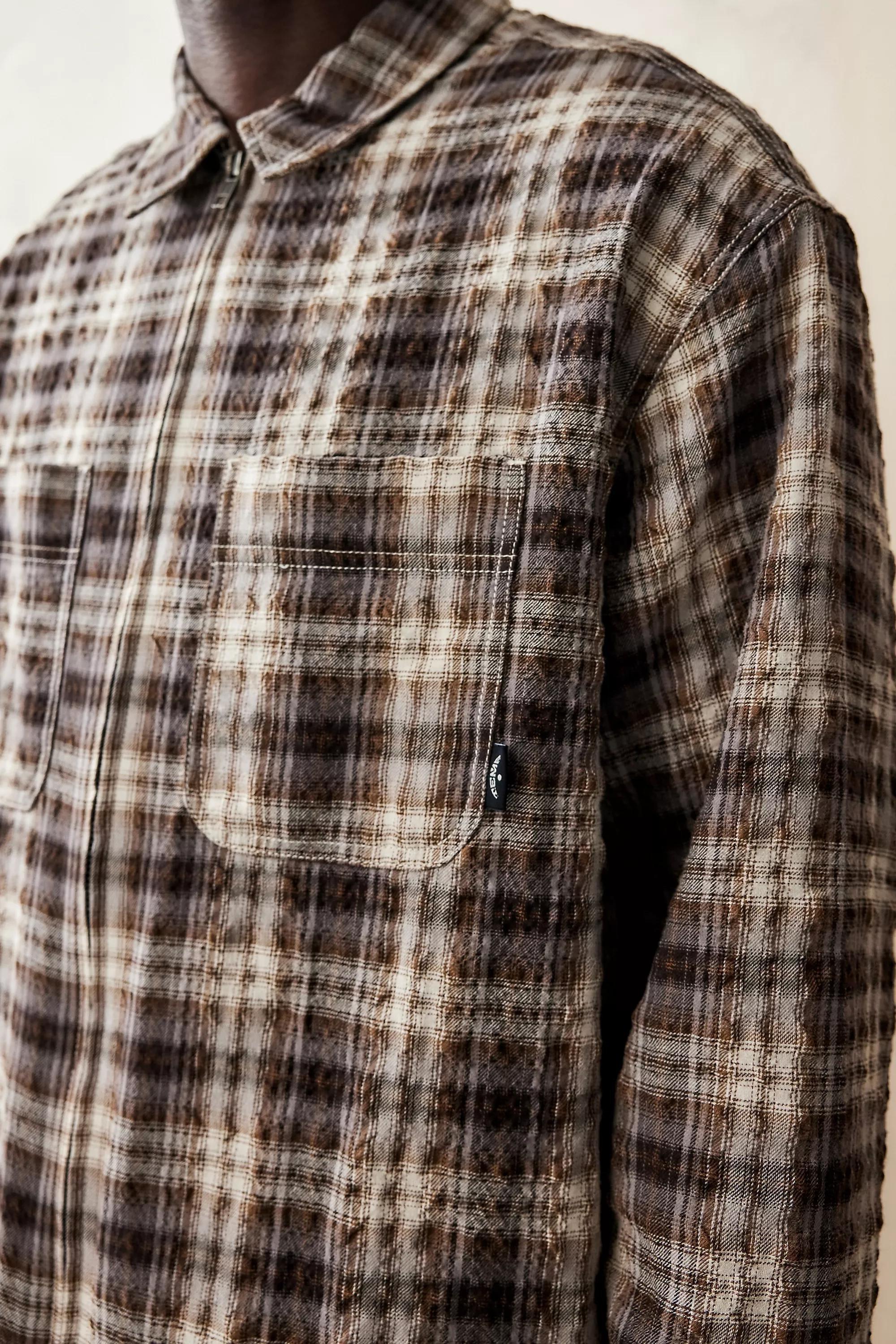 Brown UO Zip-Through Shirt, , large image number 2