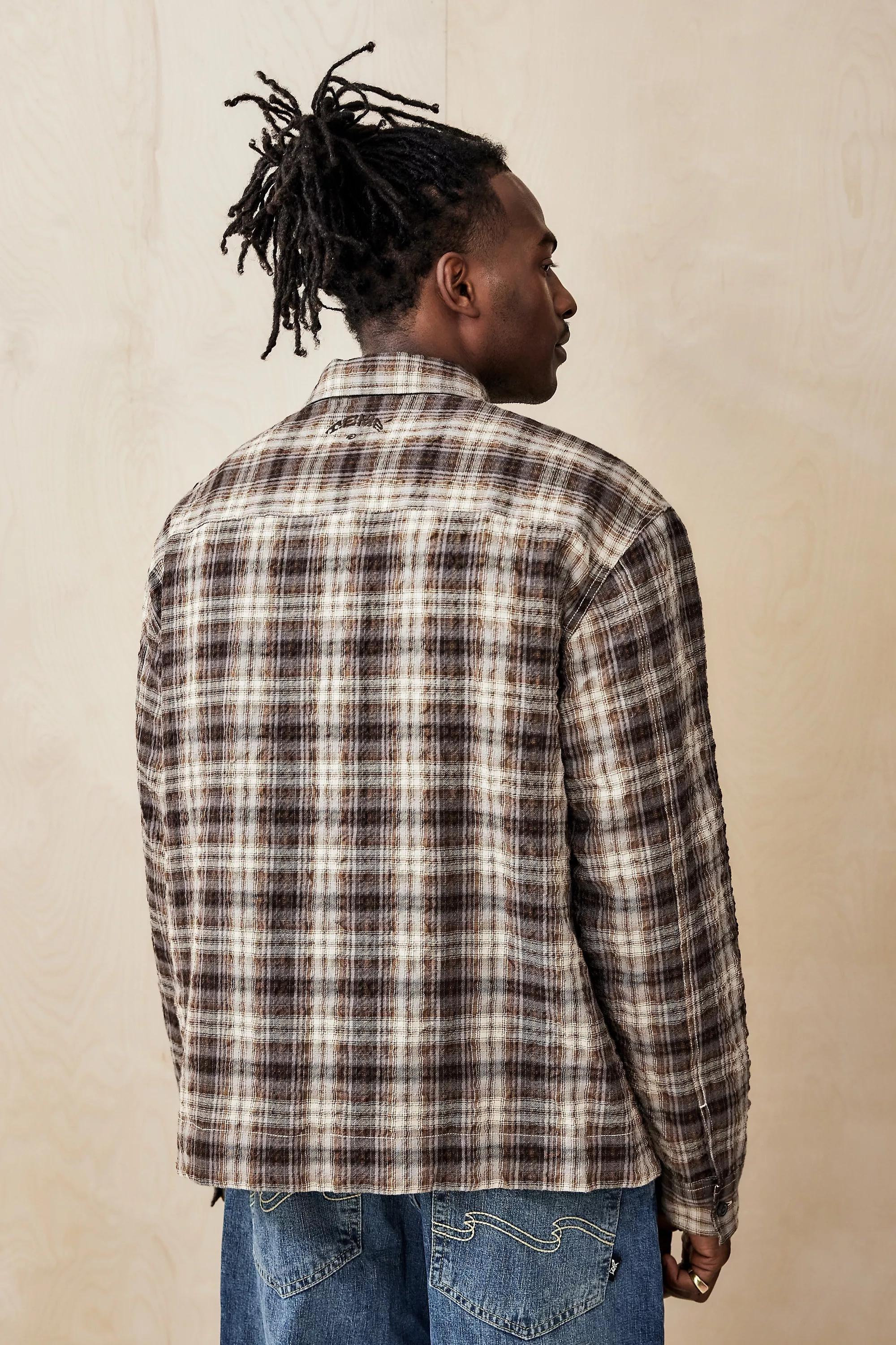 Brown UO Zip-Through Shirt, , large image number 3