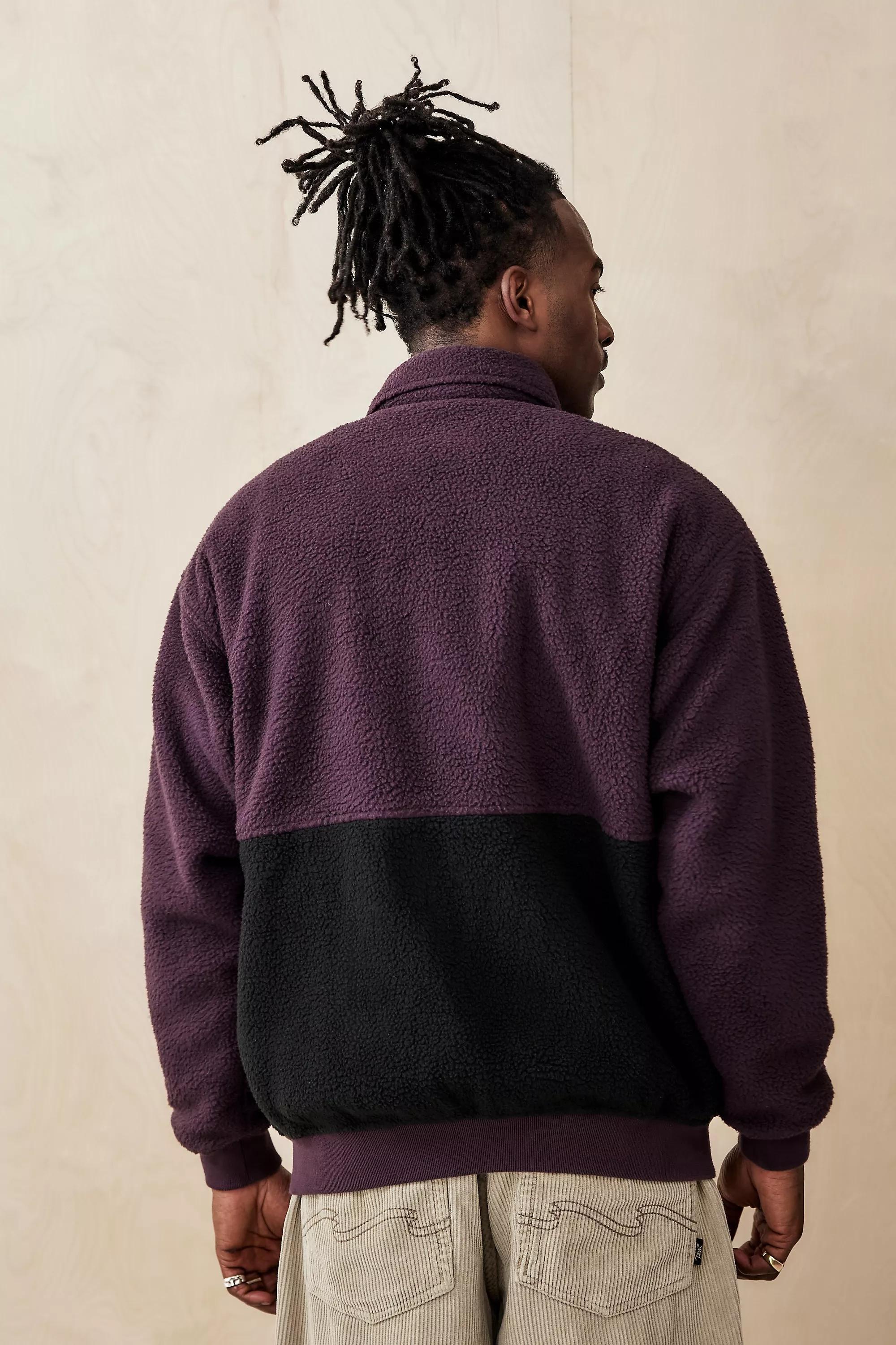 Purple Temp Surf Co Uo Exclusive Fleece Jacket, , large image number 3