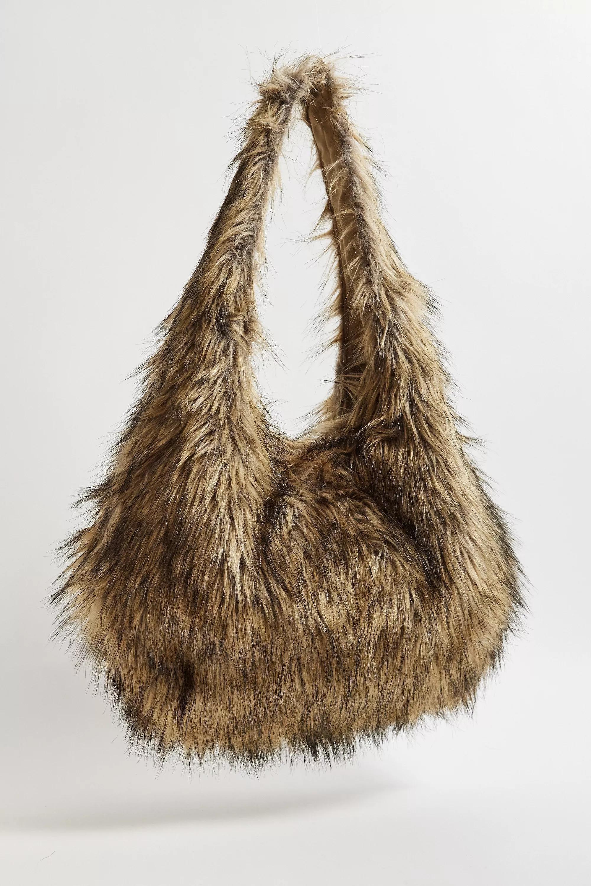 Brown Uo Jesse Faux Fur Shoulder Bag, BRN, large image number 1