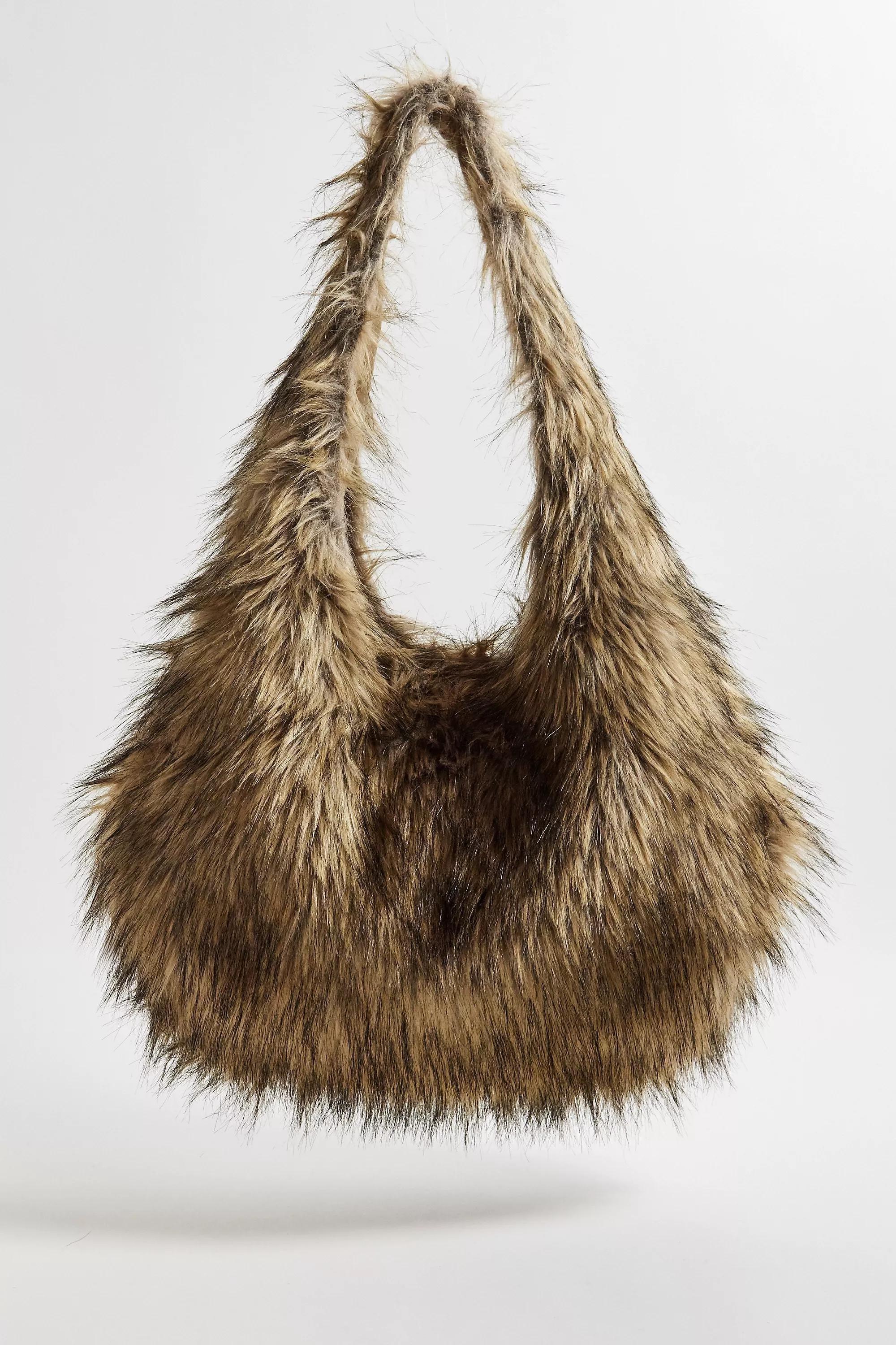 Brown Uo Jesse Faux Fur Shoulder Bag, BRN, large image number 2