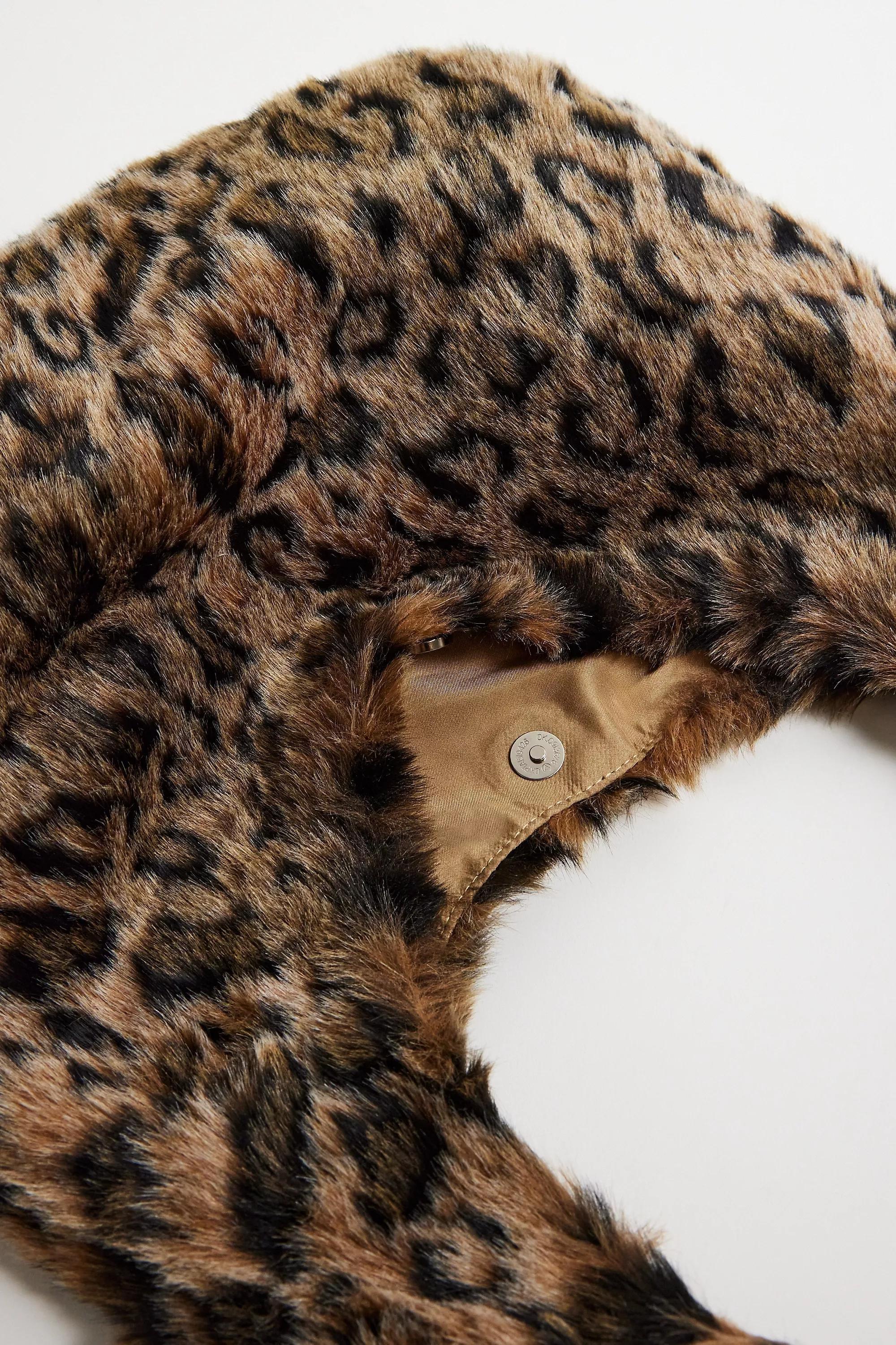Brown Jesse Leopard Print Faux Fur Shoulder Bag, BRN, large image number 4