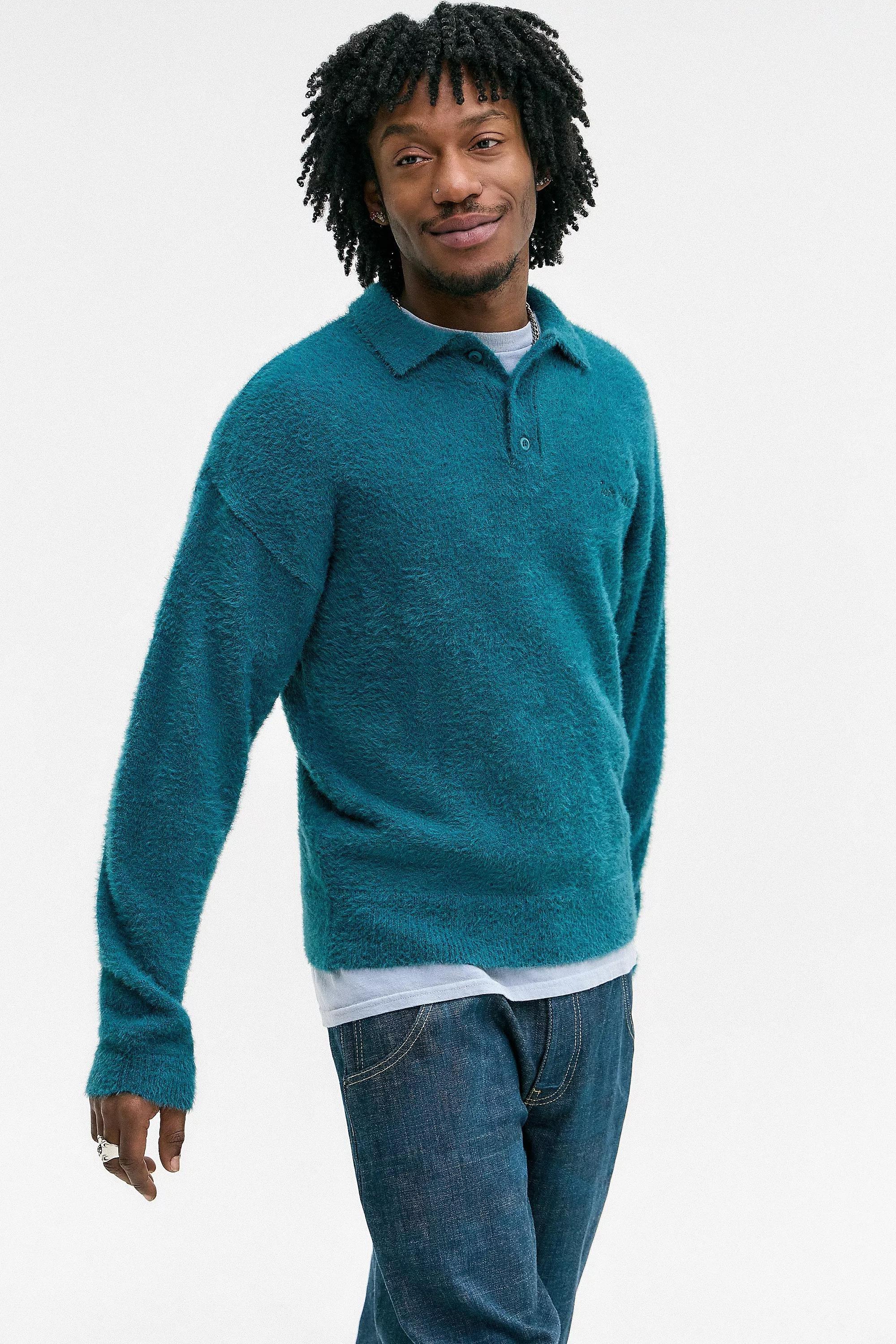 Blue UO Eyelash Polo Shirt, , large image number 0