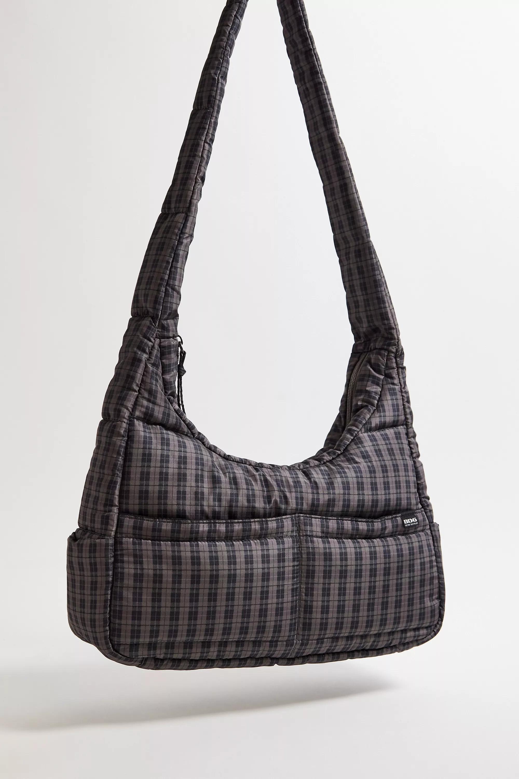 Brown Bdg Fin Check Quilted Crossbody Bag, BRN, large image number 2