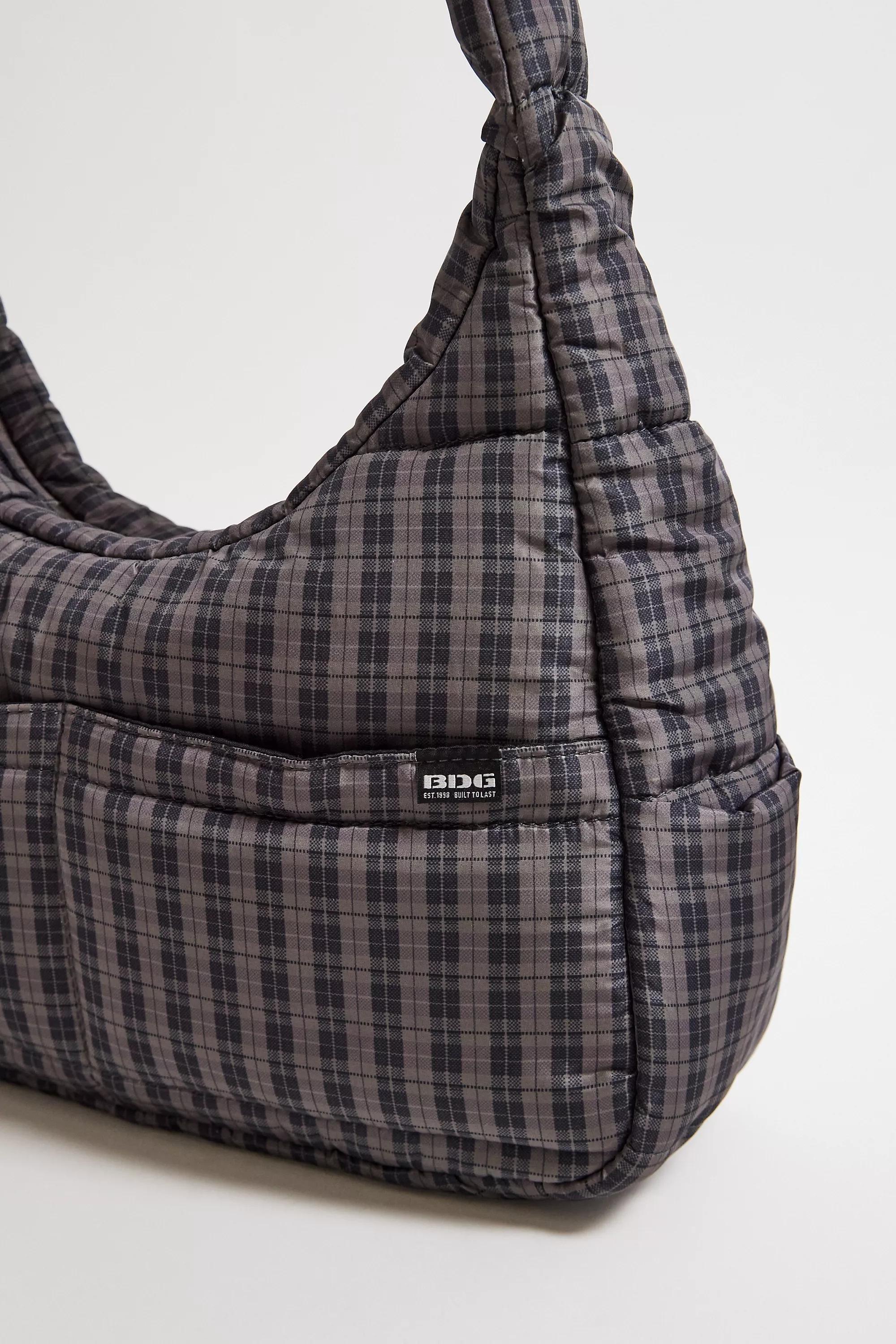 Brown Bdg Fin Check Quilted Crossbody Bag, BRN, large image number 3