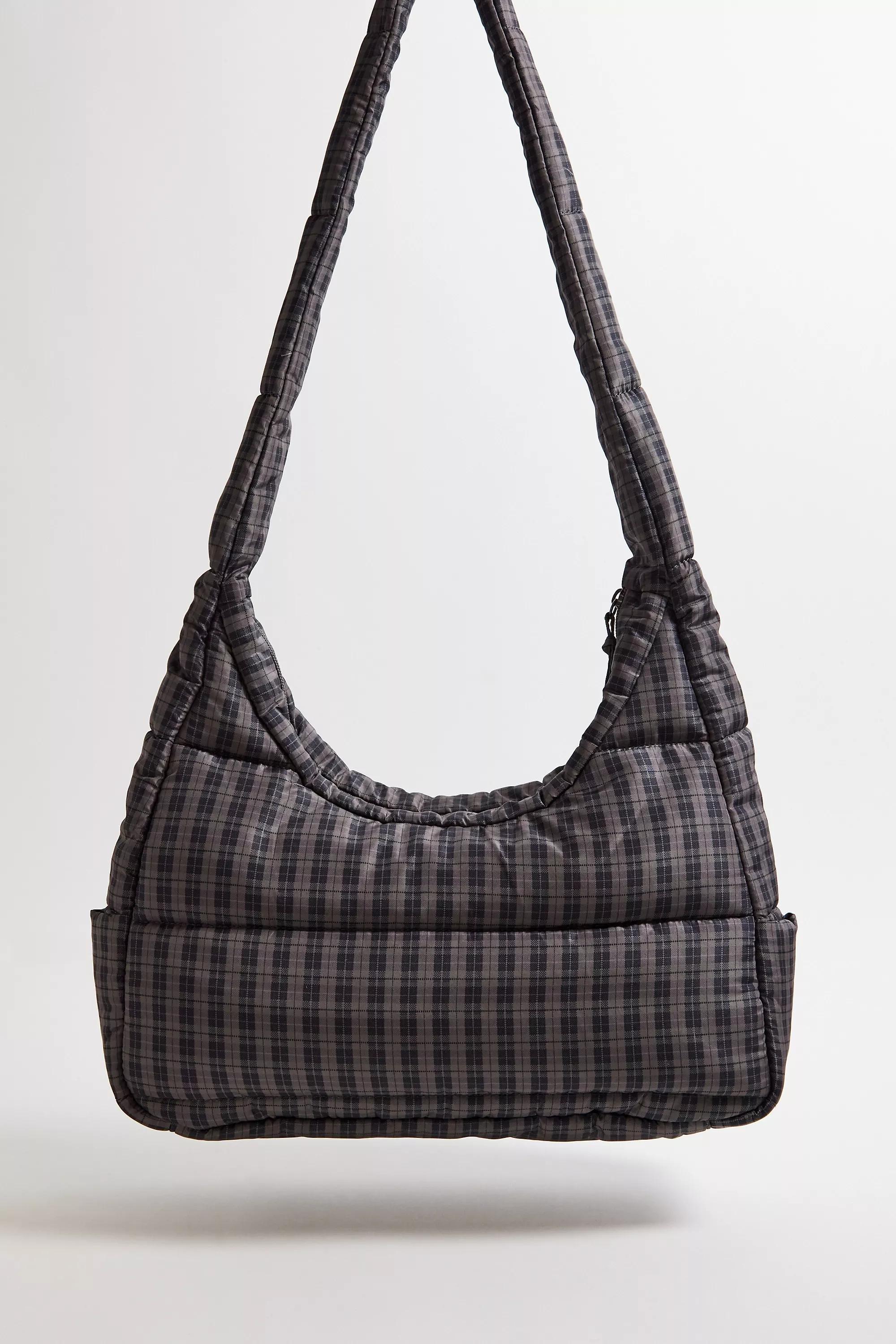 Brown Bdg Fin Check Quilted Crossbody Bag, BRN, large image number 4