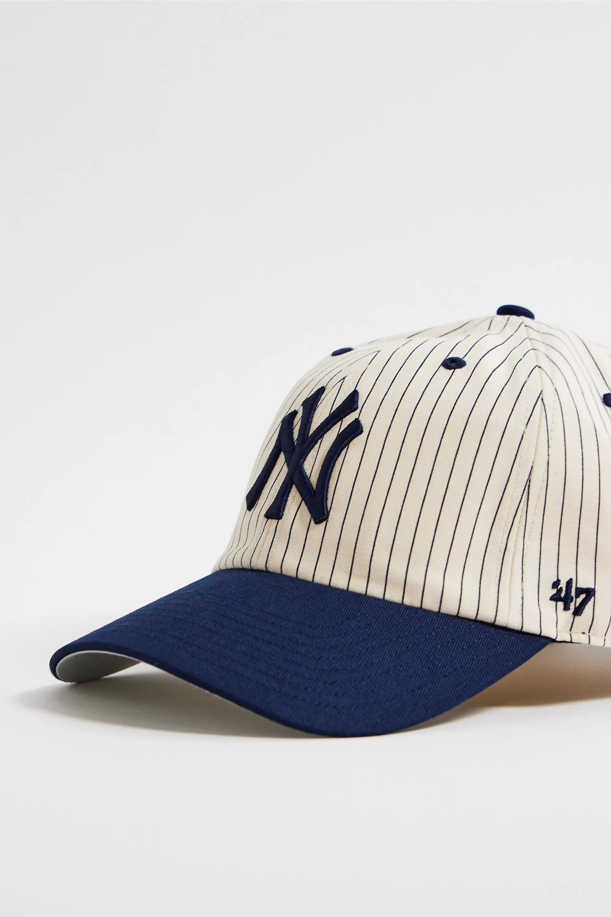 47 Uo Exclusive Cleanup Striped Baseball Cap, NAVY, large image number 2