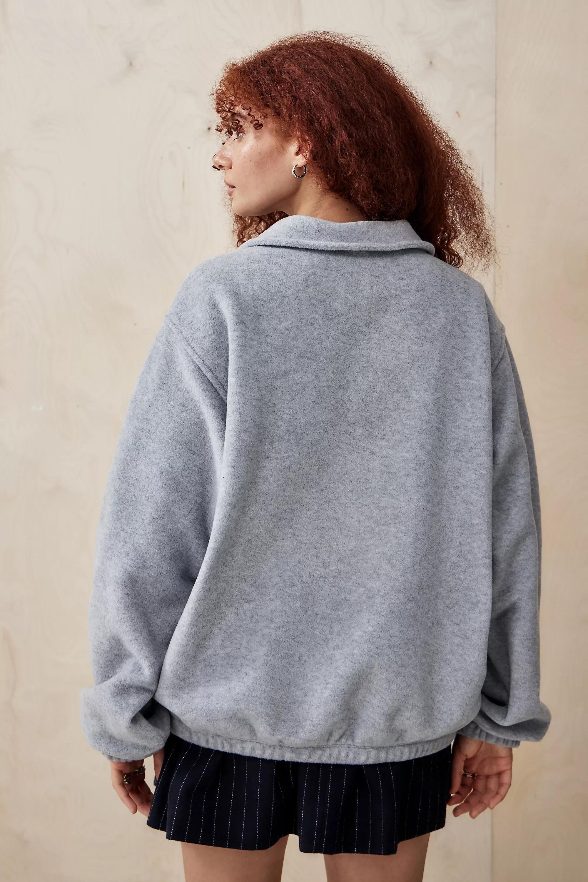 Grey Iets Frans... Plain Grey Quarter-Zip Fleece, , large image number 3