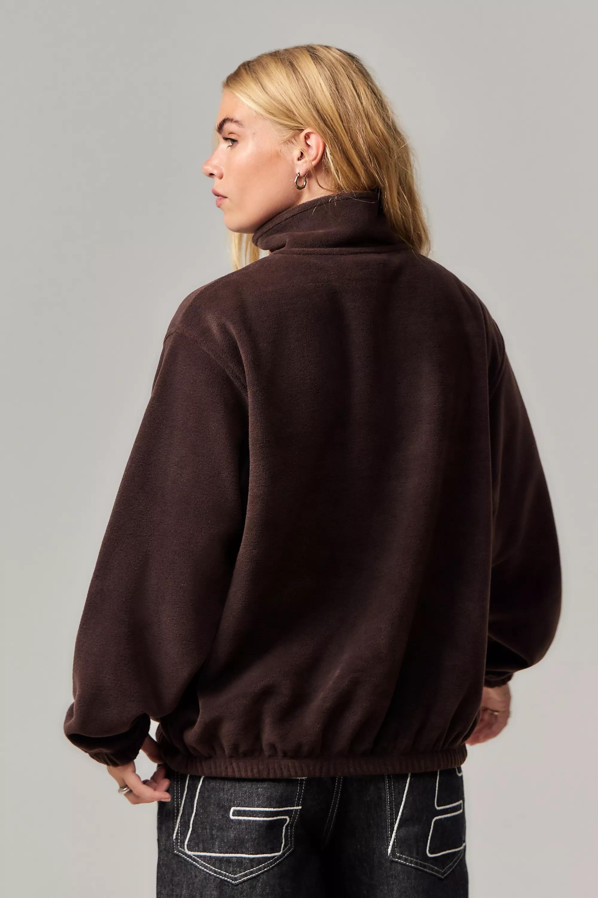 Brown Iets Frans... Plain Quarter-Zip Fleece, , large image number 3