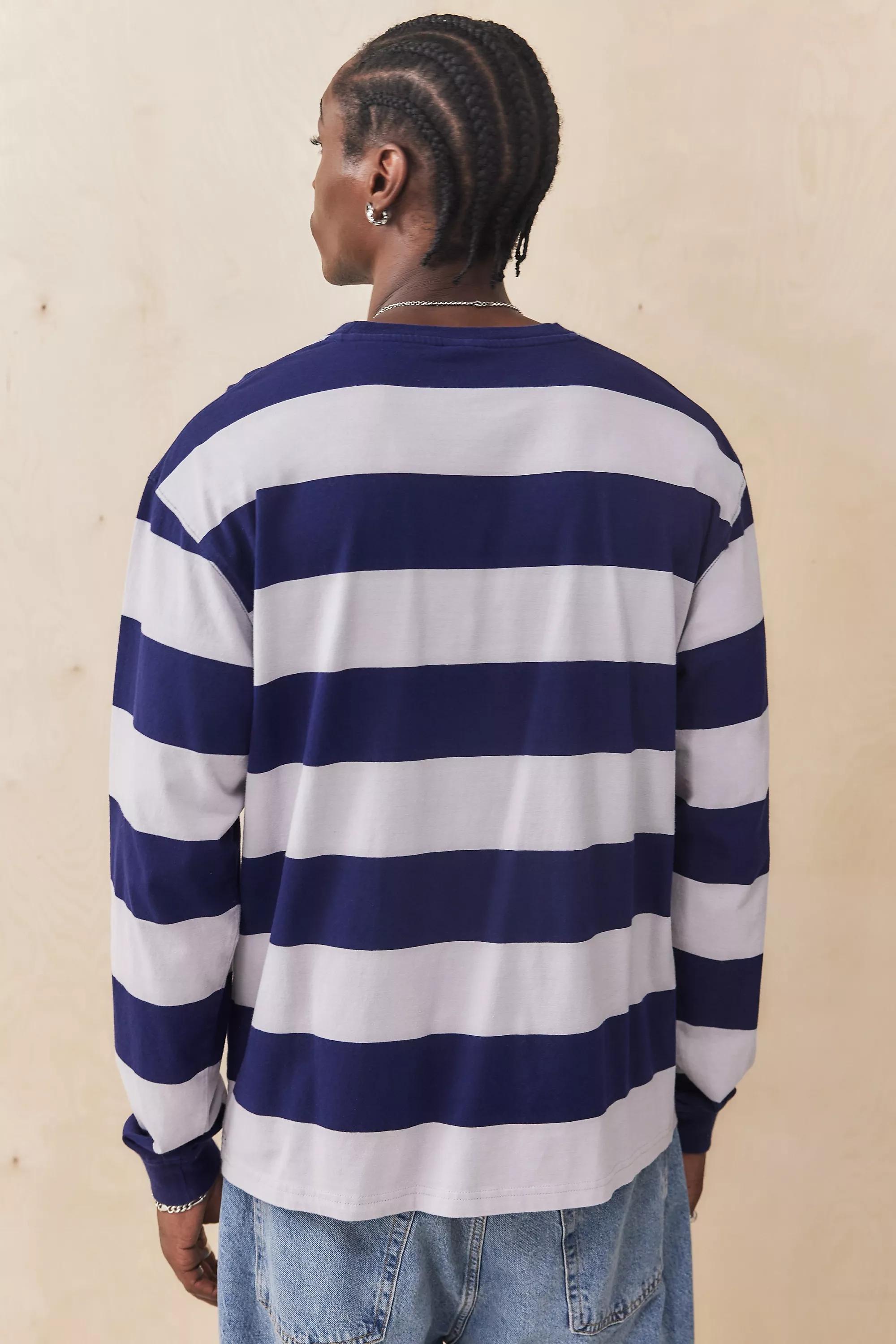 Blue Bdg Blue Chain Stripe Long Sleeve T-Shirt, , large image number 3