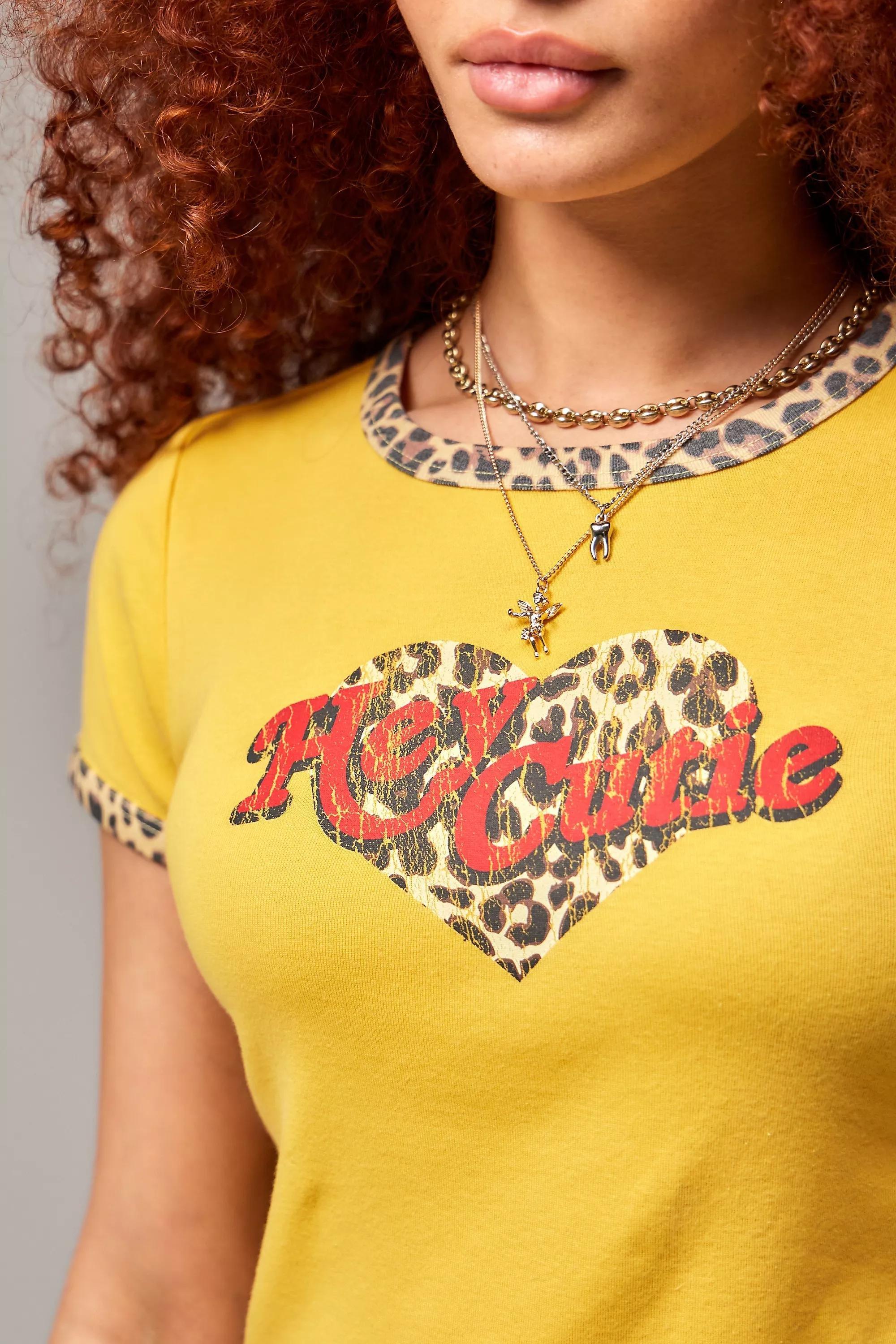 Yellow Rebel Youth Hey Cutie T-Shirt, , large image number 2