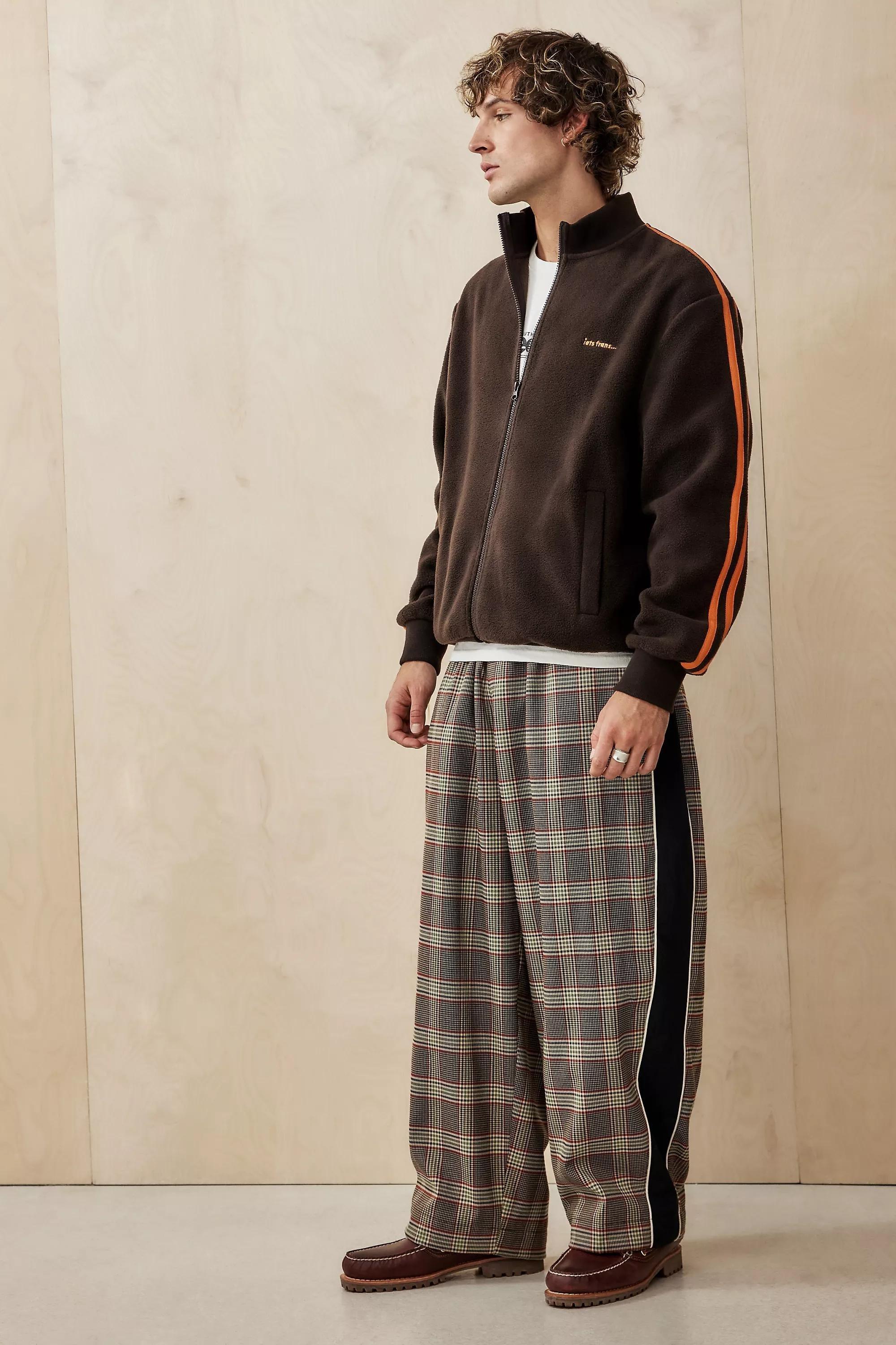 Brown Iets Frans... Taped Fleece Track Top, BRN, large image number 1