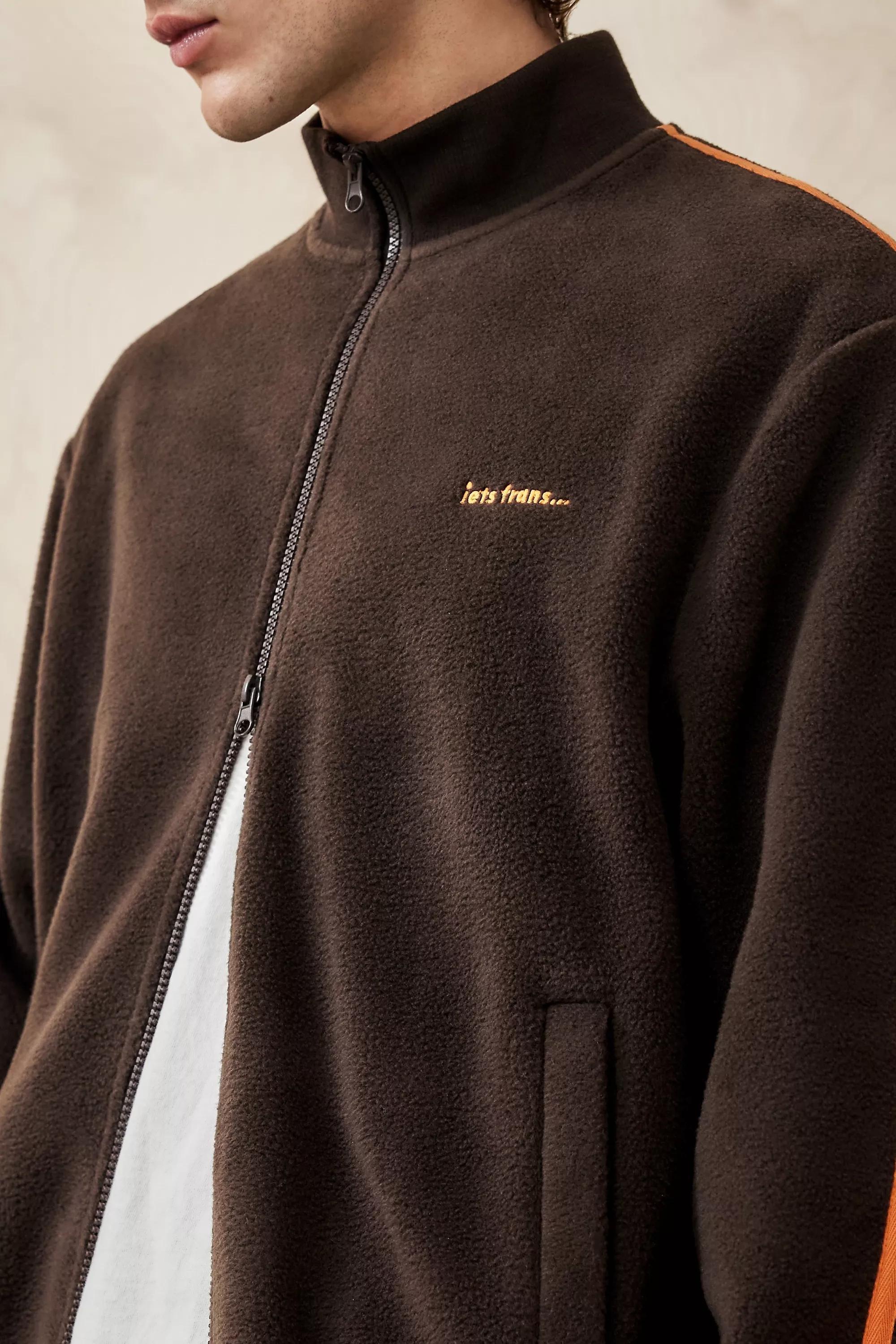 Brown Iets Frans... Taped Fleece Track Top, , large image number 2