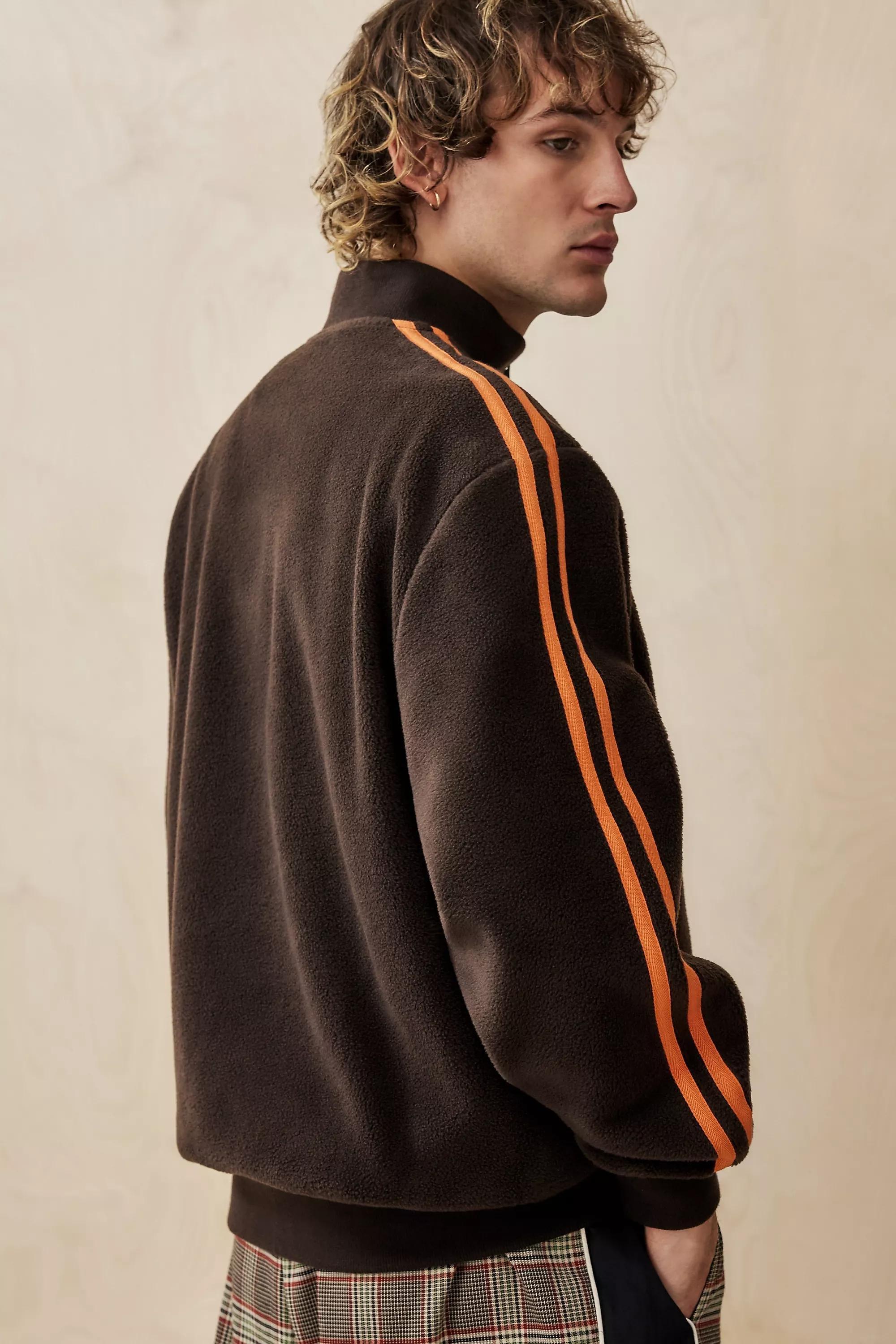 Brown Iets Frans... Taped Fleece Track Top, , large image number 3