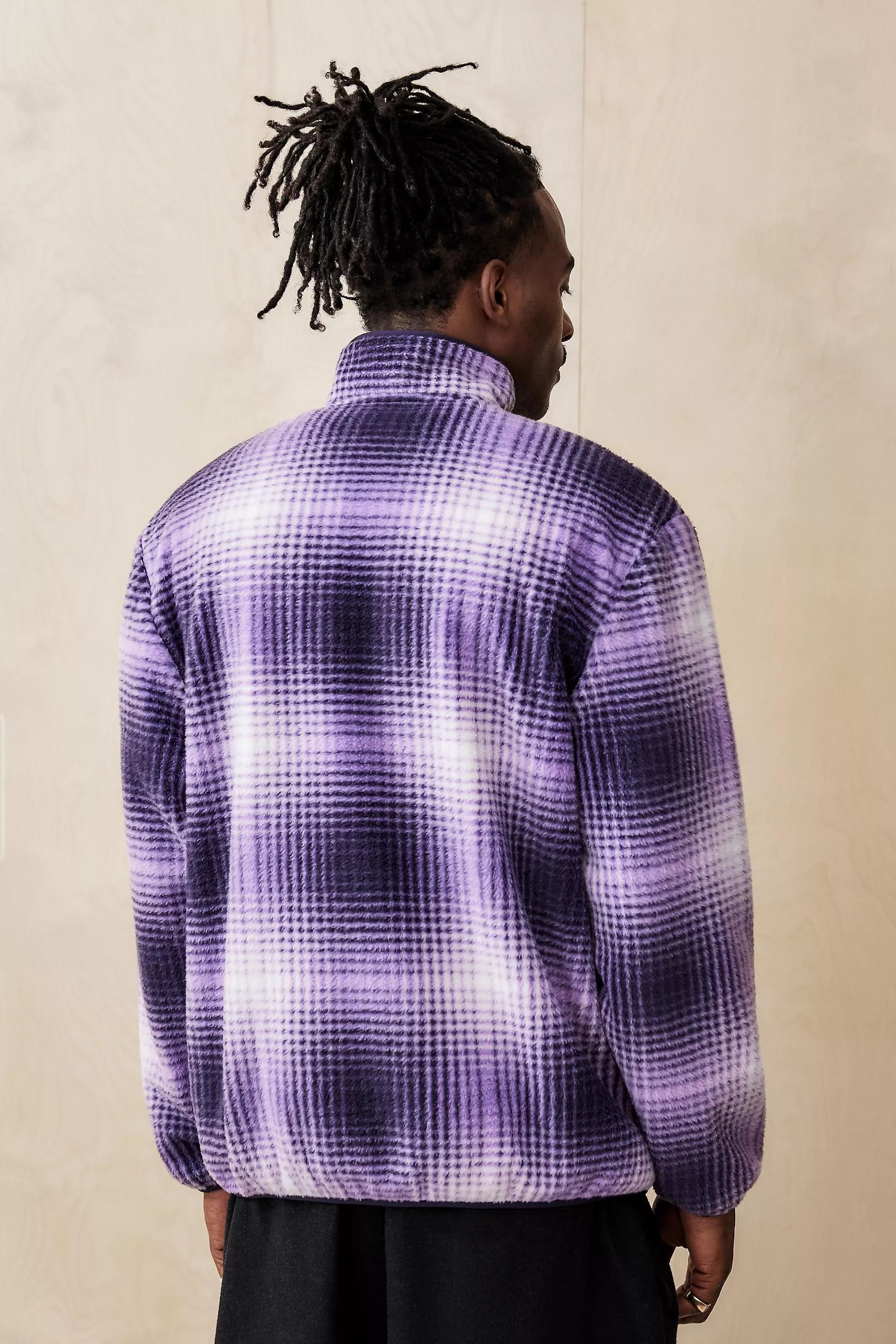 Purple Iets Frans... Check Quarter-Zip Fleece, , large image number 3