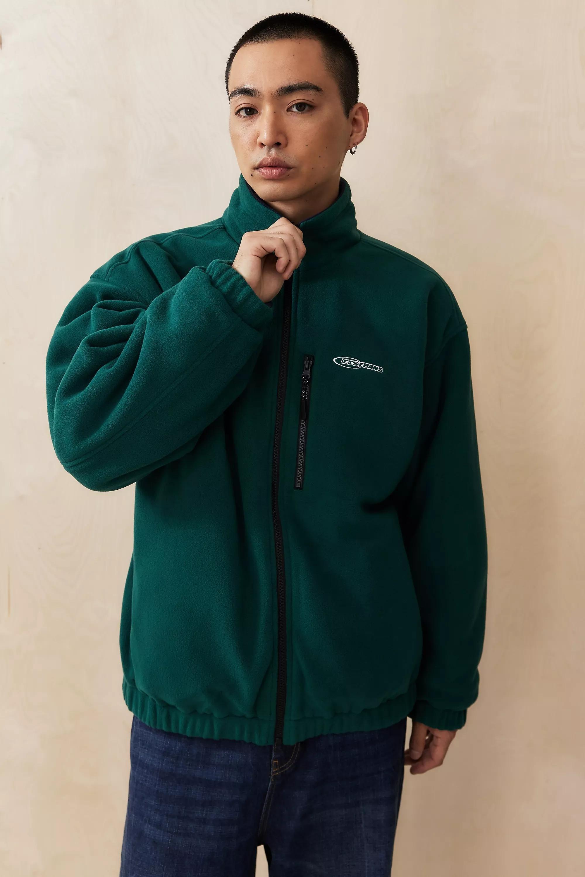 Green Iets Frans... Pascal Reversible Panel Fleece Jacket, , large image number 1