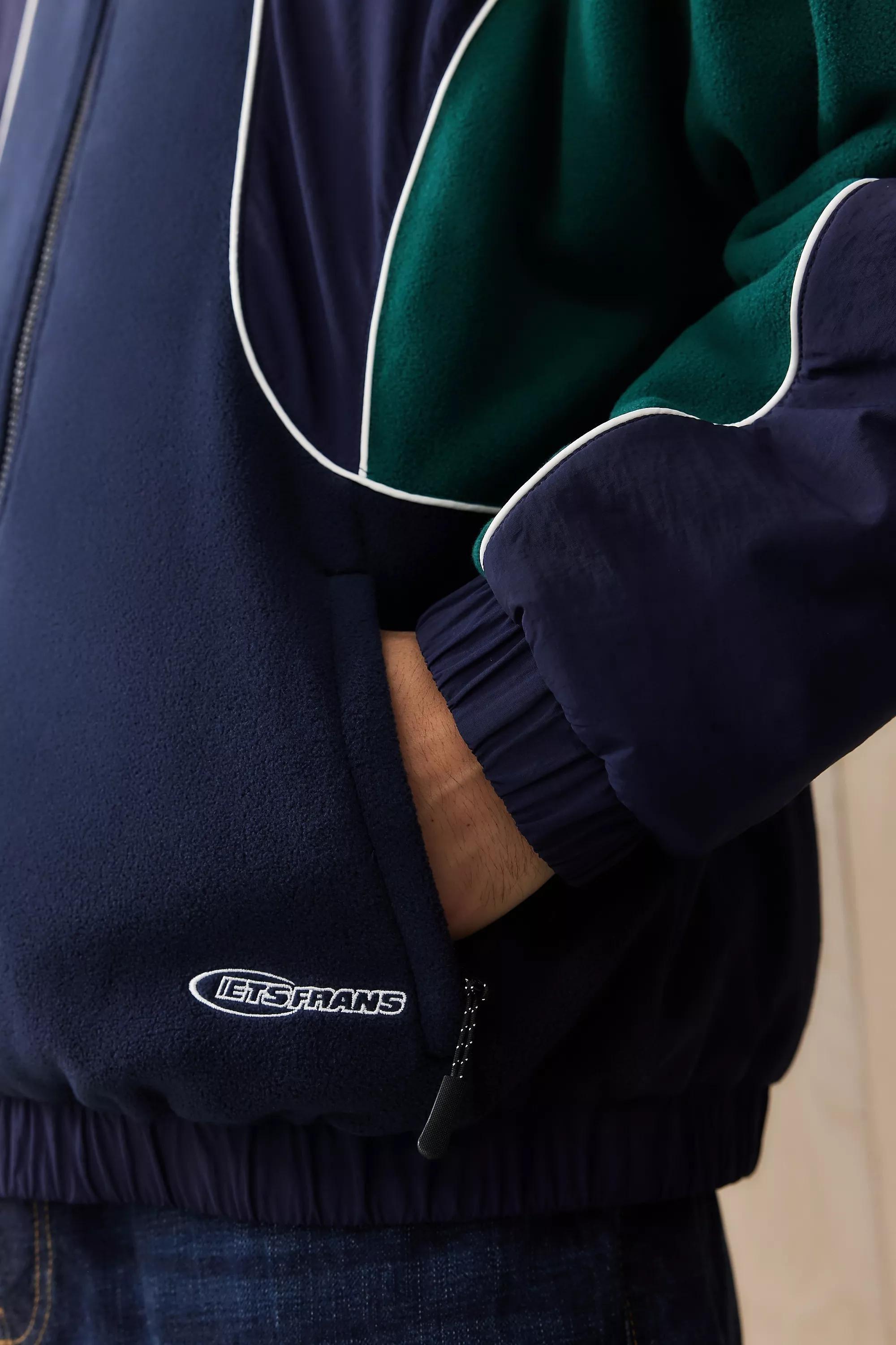 Green Iets Frans... Pascal Reversible Panel Fleece Jacket, , large image number 4