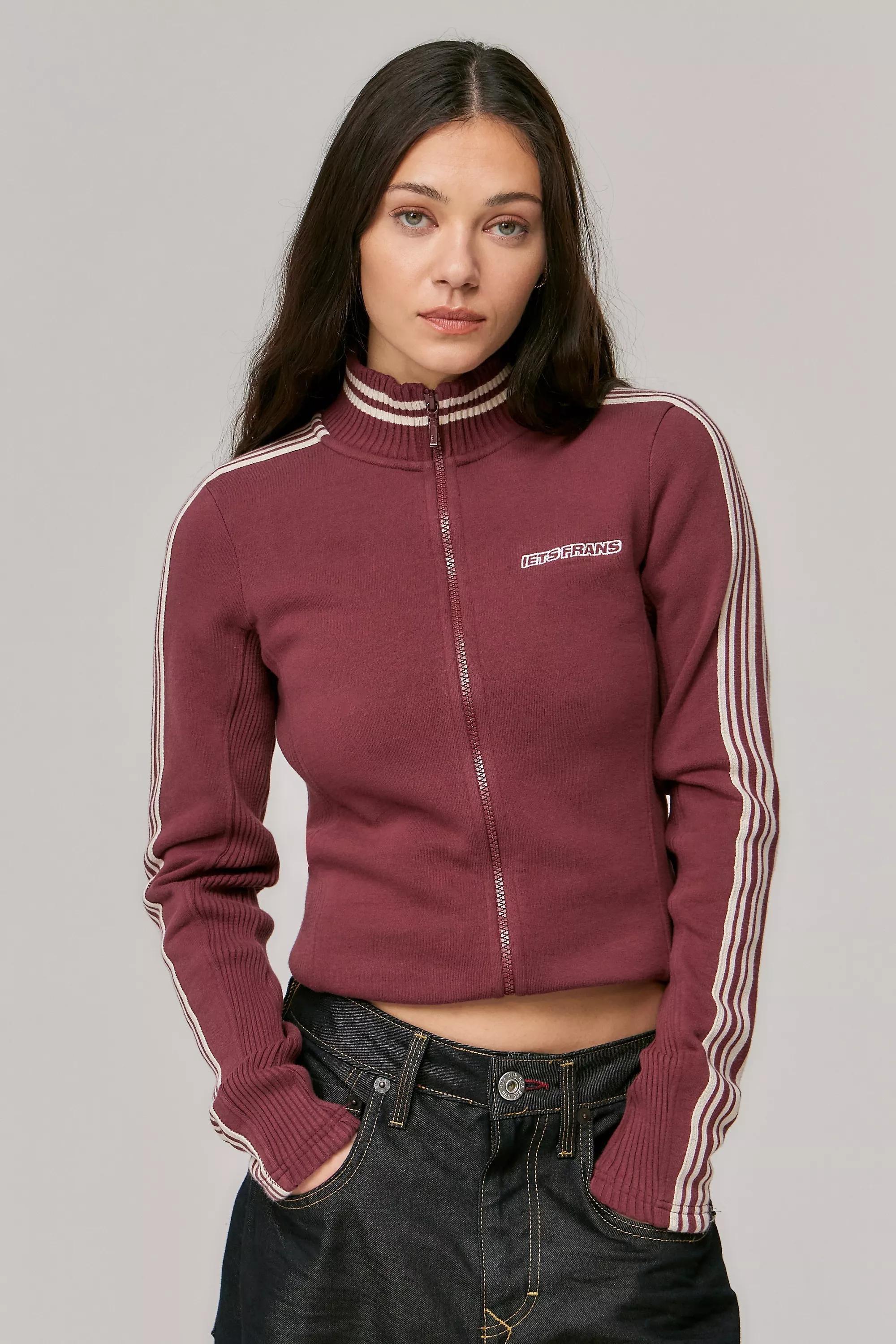 Burgundy Iets Frans... Trip Stripe Track Top, , large image number 0